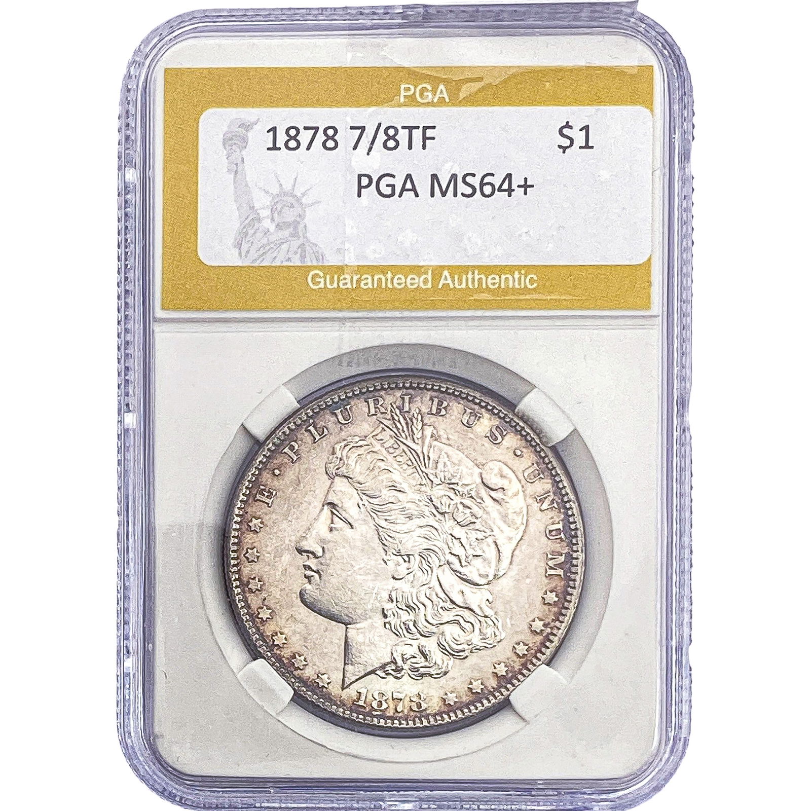 1878 7/8TF Morgan Silver Dollar PGA MS64+: 1878 7/8TF Morgan Silver Dollar PGA MS64+