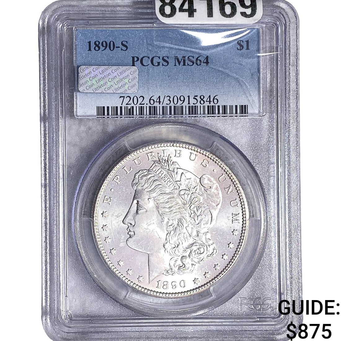 1890-S Morgan Silver Dollar PCGS MS64: 1890-S Morgan Silver Dollar PCGS MS64