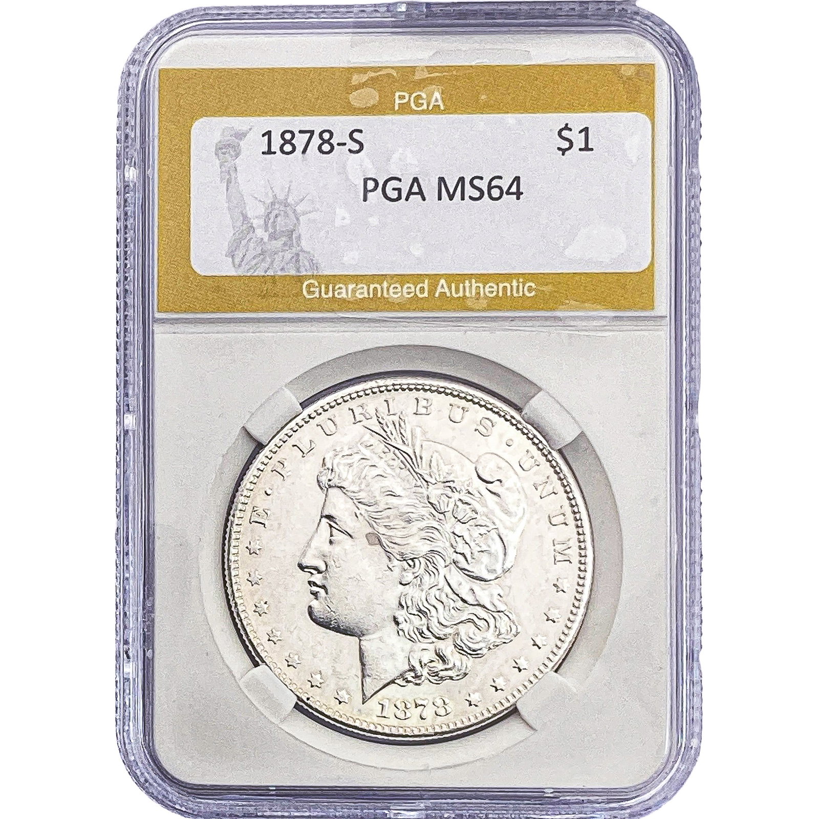 1878-S Morgan Silver Dollar PGA MS64: 1878-S Morgan Silver Dollar PGA MS64