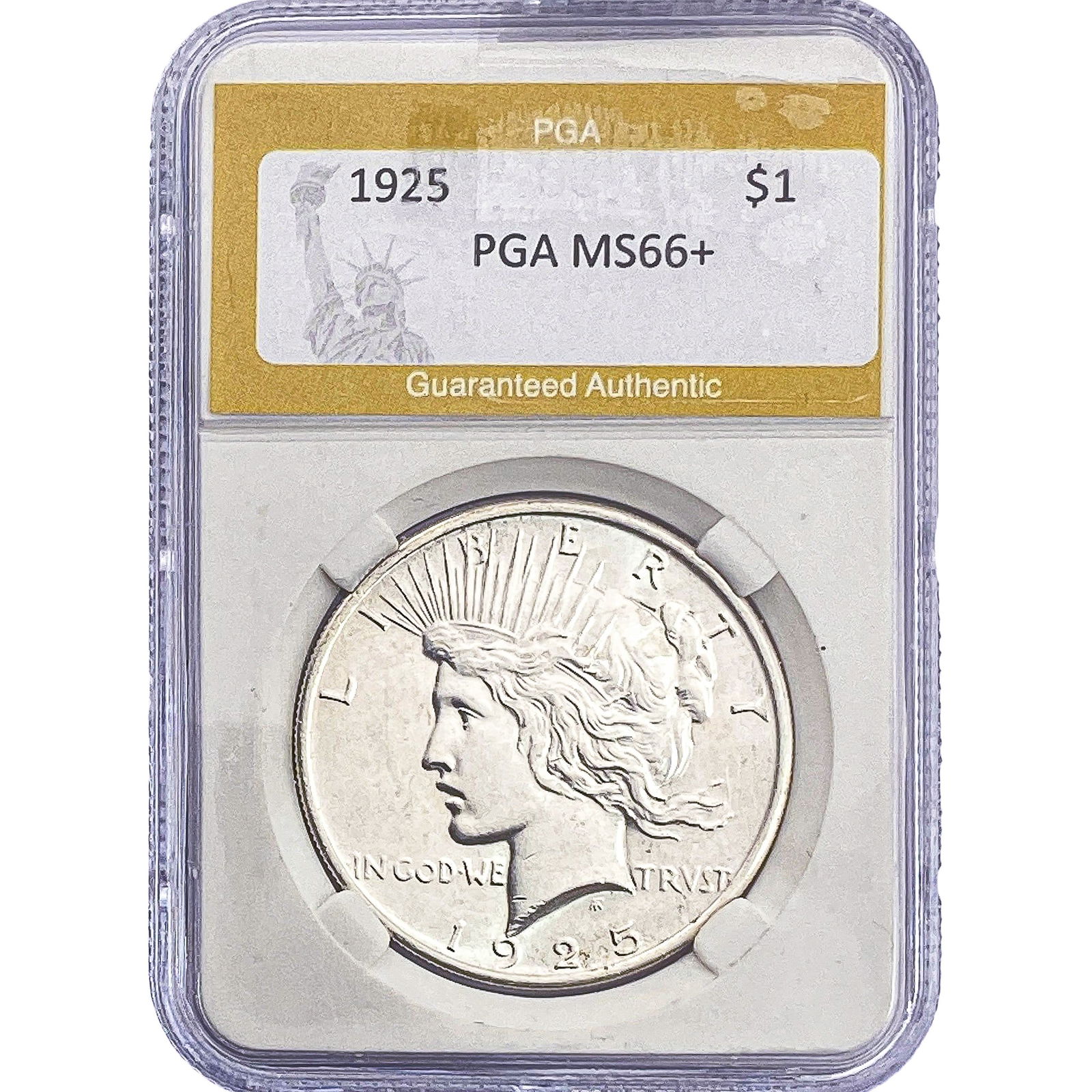 1925 Silver Peace Dollar PGA MS66+: 1925 Silver Peace Dollar PGA MS66+