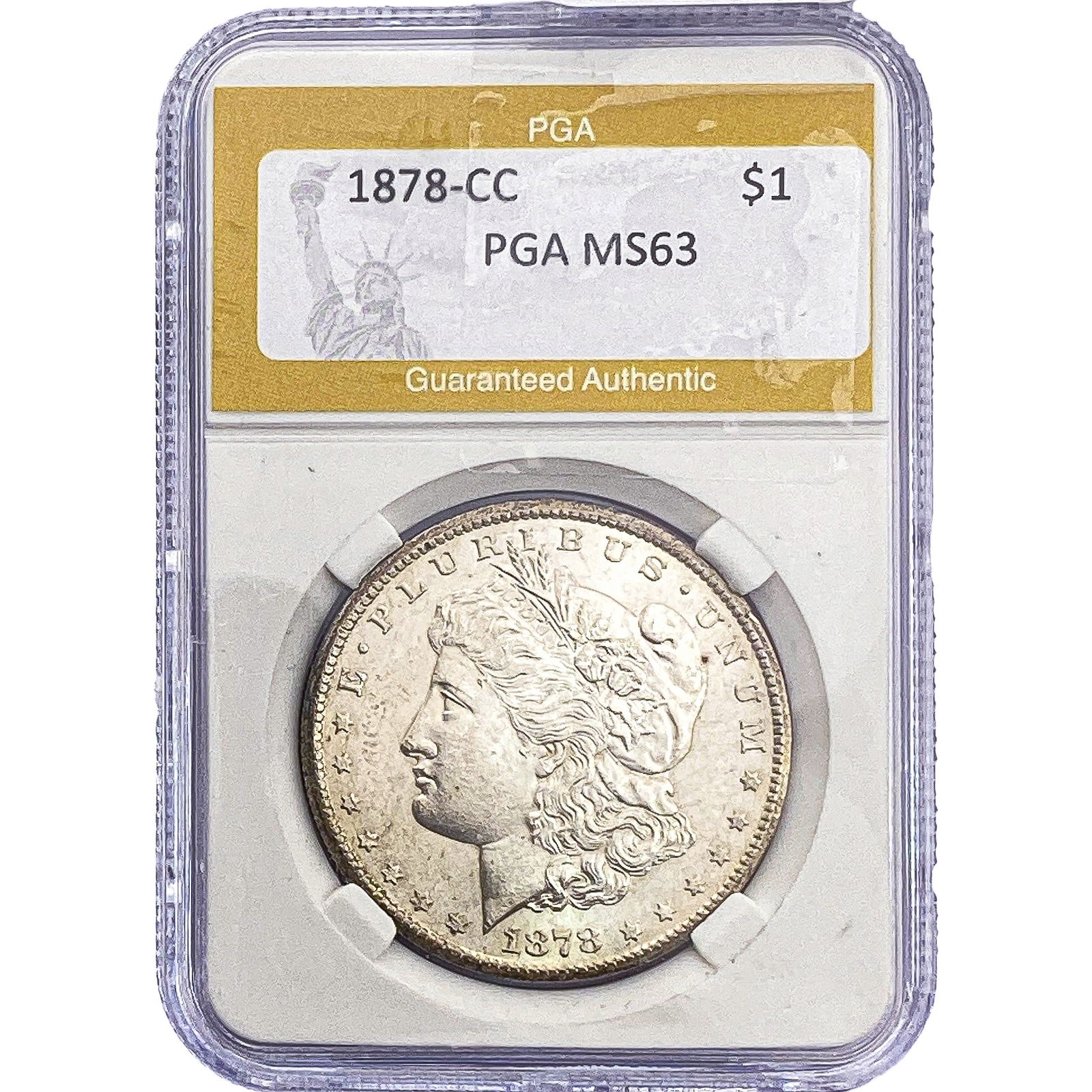 1878-CC Morgan Silver Dollar PGA MS63: 1878-CC Morgan Silver Dollar PGA MS63