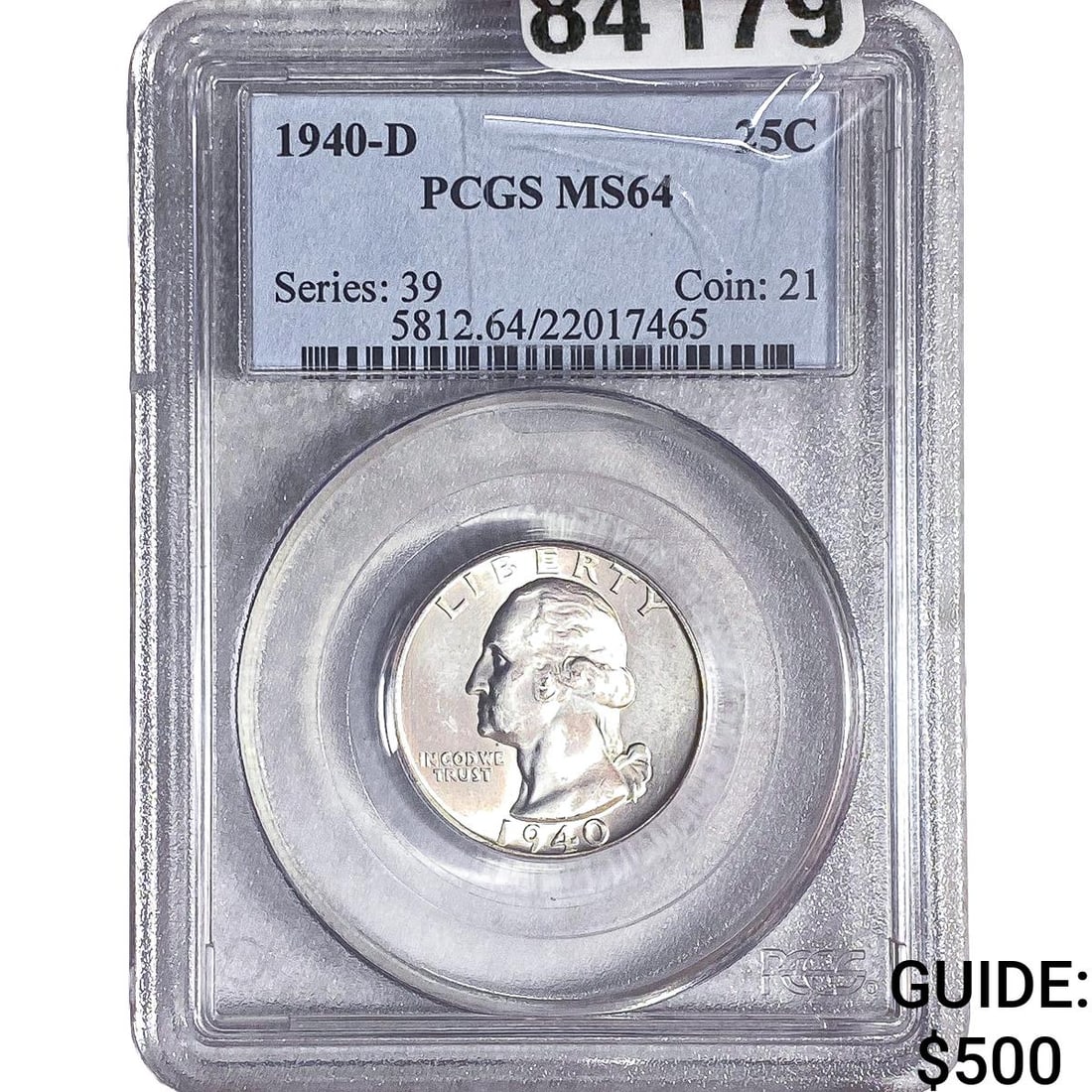 1940-D Washington Silver Quarter PCGS MS64 (1 of 2)