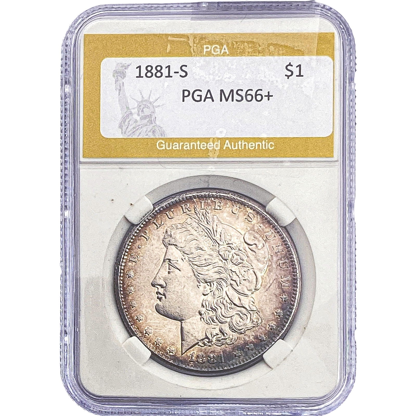 1881-S Morgan Silver Dollar PGA MS66+: 1881-S Morgan Silver Dollar PGA MS66+