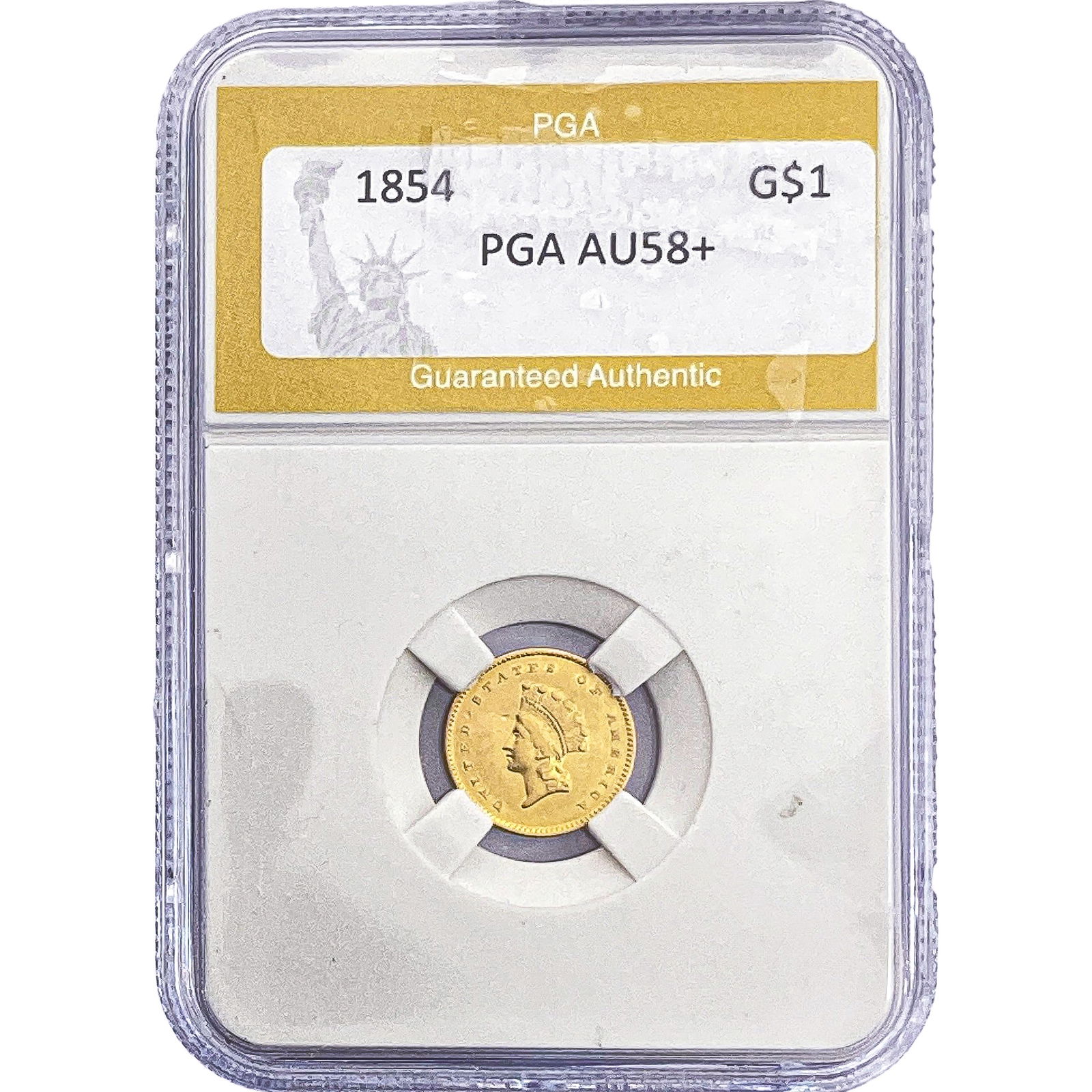 1854 Rare Gold Dollar PGA AU58+: 1854 Rare Gold Dollar PGA AU58+