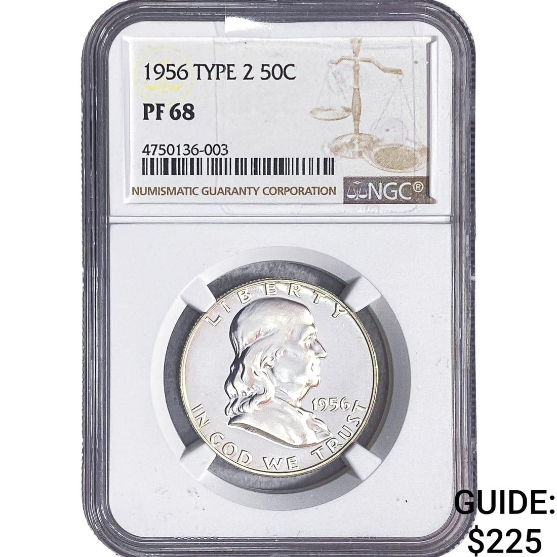 1956 Franklin Half Dollar NGC PF68 Type 2 (1 of 2)