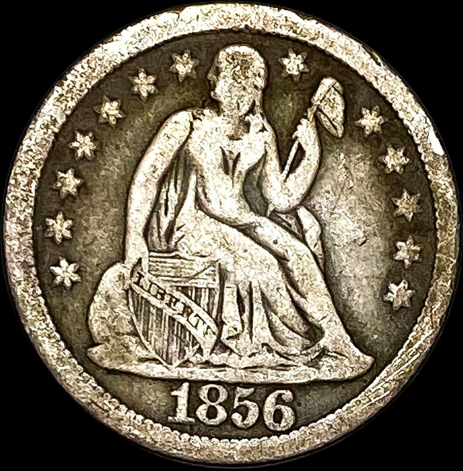 1856 Seated Liberty Dime NICELY CIRCULATED: 1856 Seated Liberty Dime NICELY CIRCULATED