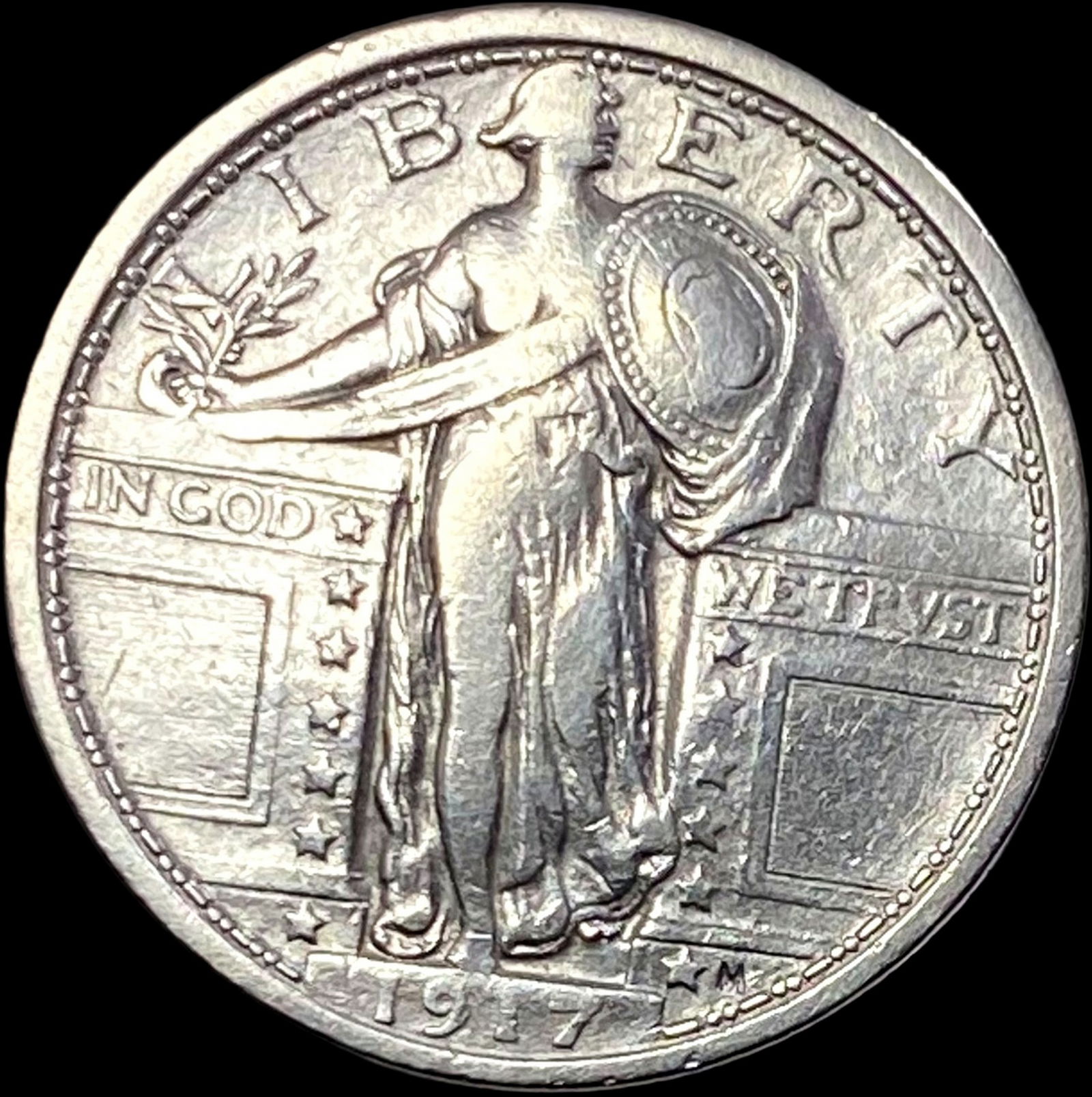 1917 Type 1 Standing Liberty Quarter LIGHTLY CIRCULATED: 1917 Type 1 Standing Liberty Quarter LIGHTLY CIRCULATED