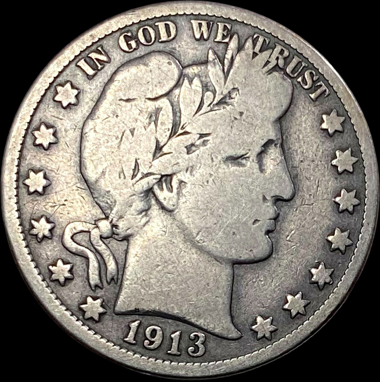 1913 Silver Barber Half Dollar NICELY CIRCULATED (1 of 2)
