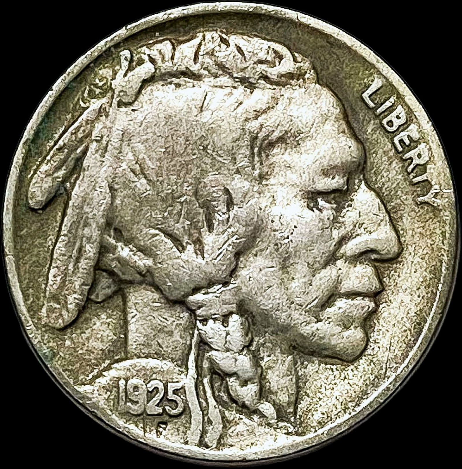 1925-S Nickel Five Cents Buffalo ABOUT UNCIRCULATED (1 of 2)