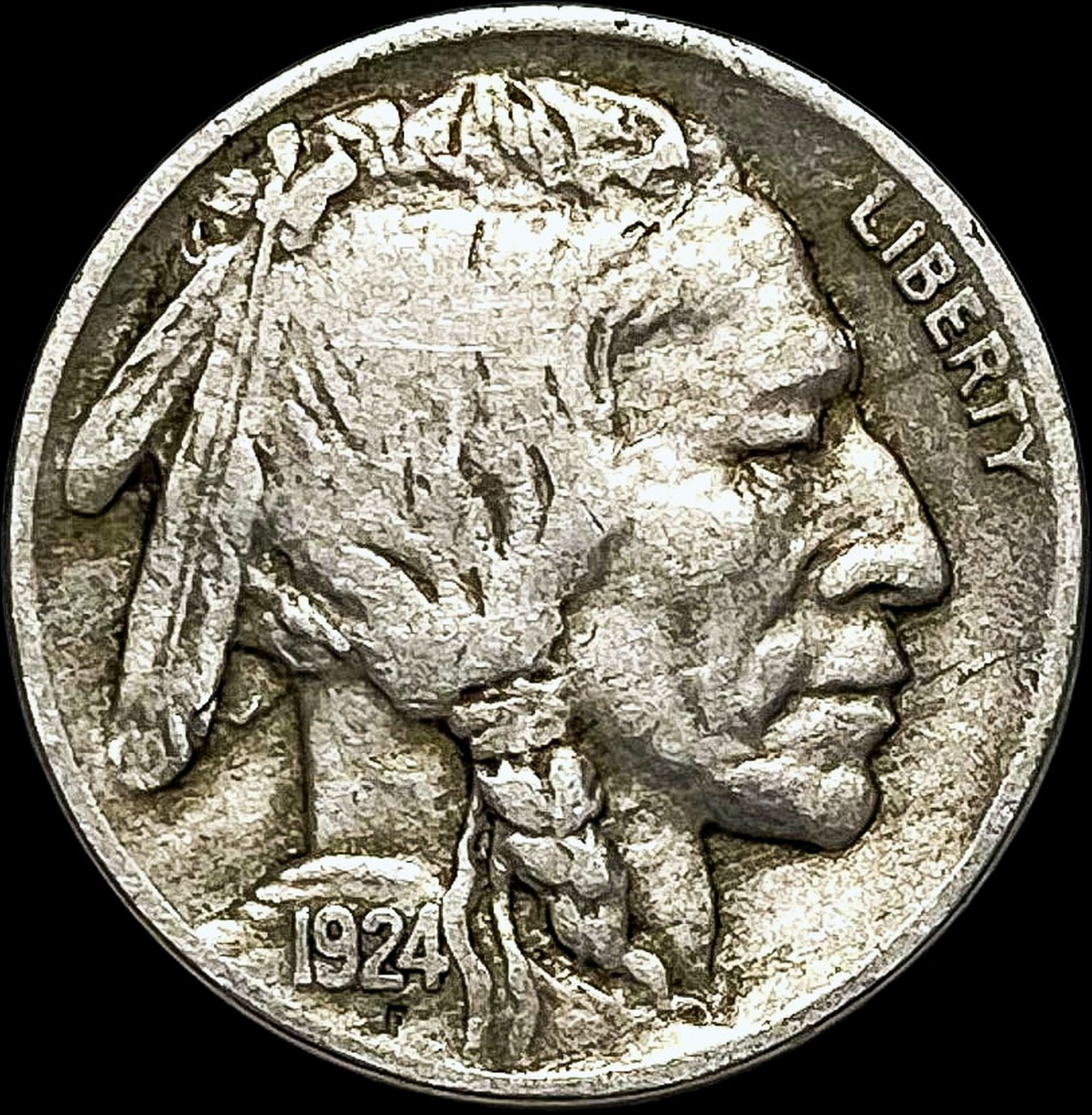 1924-D Buffalo Nickel NEARLY UNCIRCULATED: 1924-D Buffalo Nickel NEARLY UNCIRCULATED