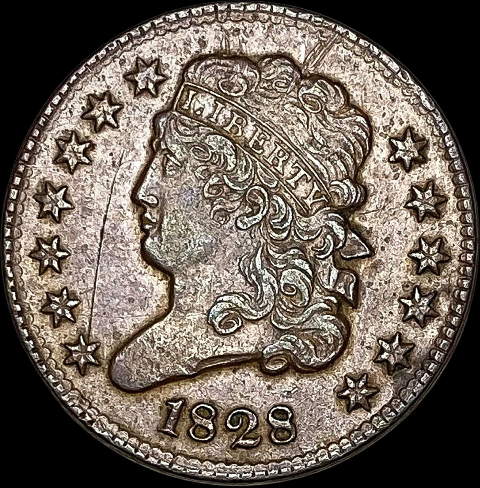 1828 Copper Half Cent CLOSELY UNCIRCULATED: 1828 Copper Half Cent CLOSELY UNCIRCULATED