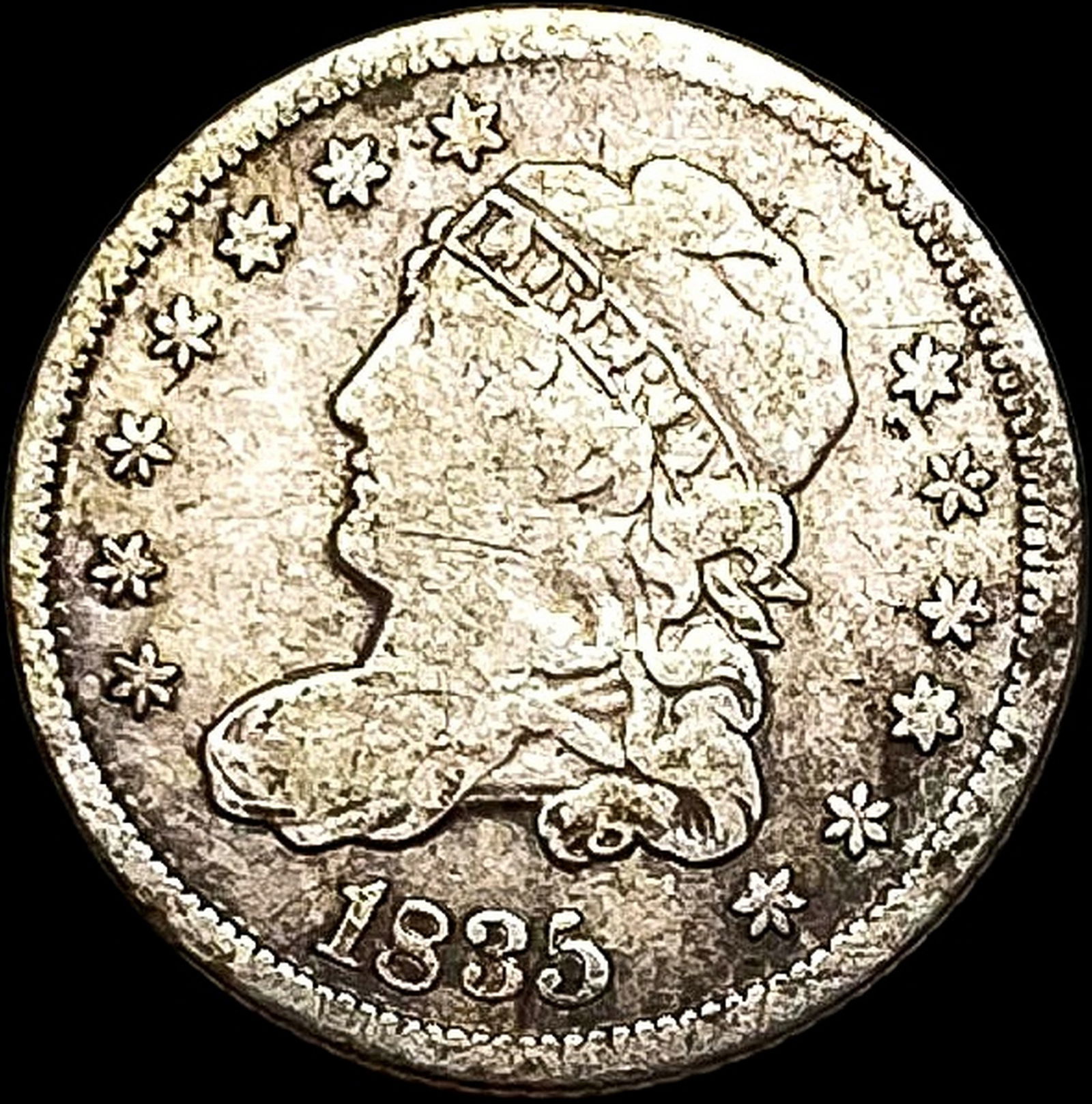 1835 Capped Bust Half Dime LIGHTLY CIRCULATED (1 of 2)