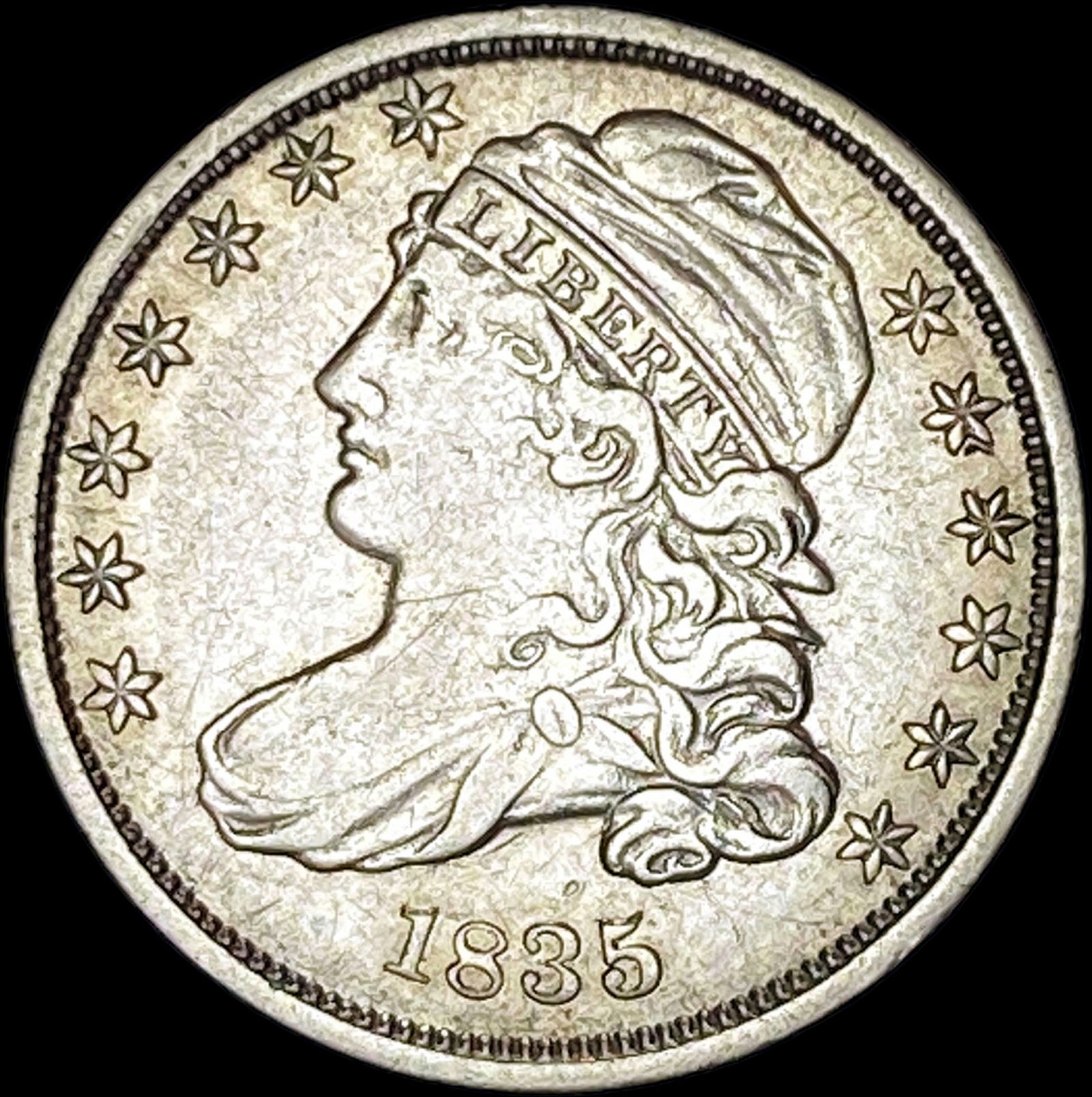 1835 Capped Bust Dime NEARLY UNCIRCULATED: 1835 Capped Bust Dime NEARLY UNCIRCULATED