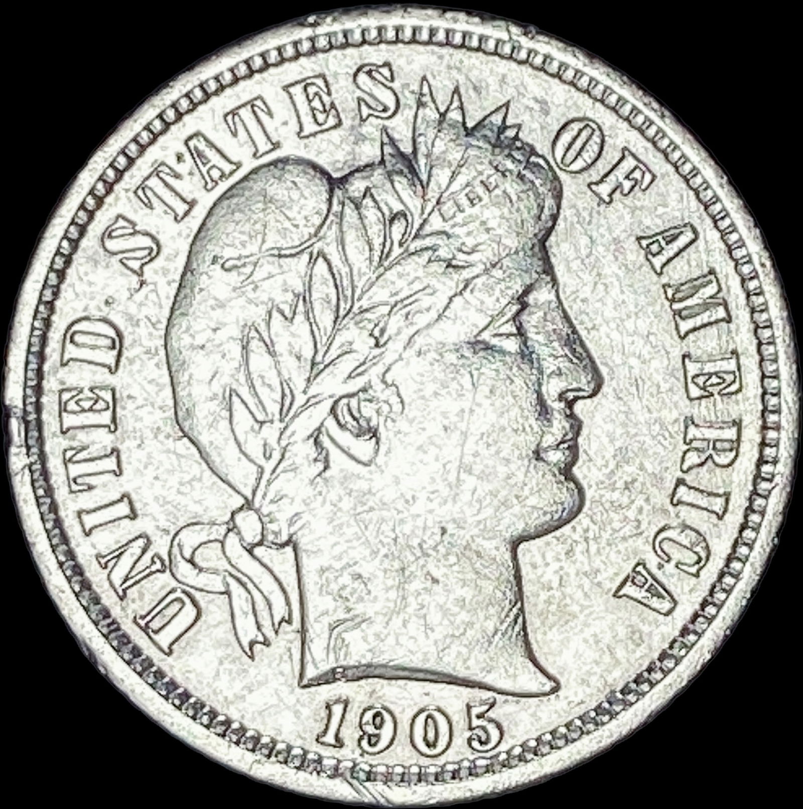 1905-O Silver Barber Dime UNCIRCULATED: 1905-O Silver Barber Dime UNCIRCULATED