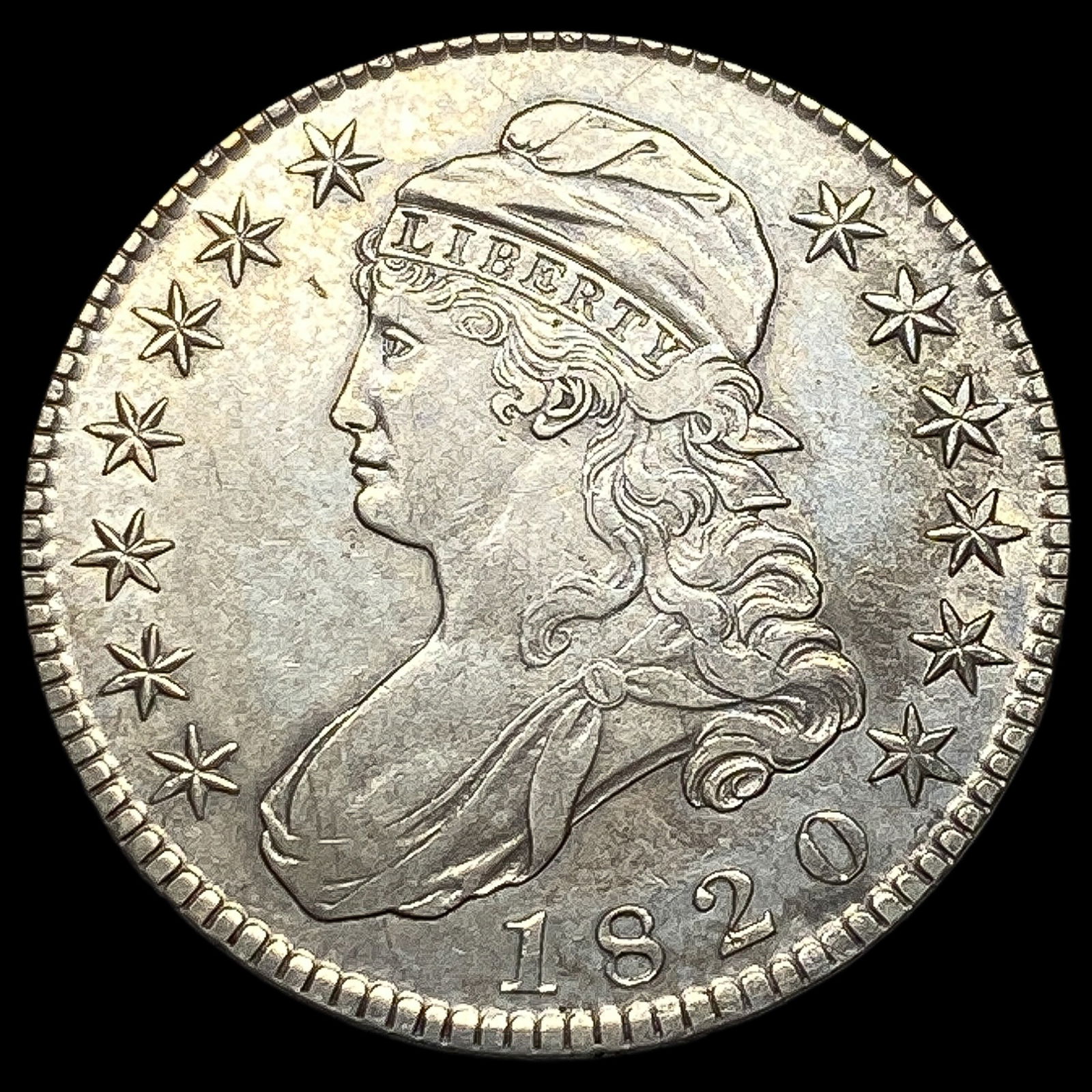 1820 Capped Bust Half Dollar CLOSELY UNCIRCULATED: 1820 Capped Bust Half Dollar CLOSELY UNCIRCULATED