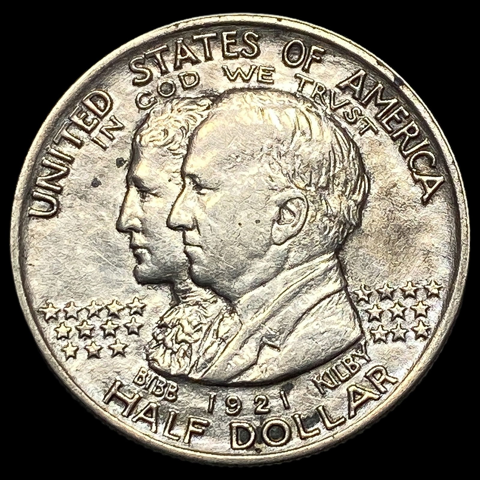 1921 Silver Half Dollar Alabama NEARLY UNCIRCULATED: 1921 Silver Half Dollar Alabama NEARLY UNCIRCULATED