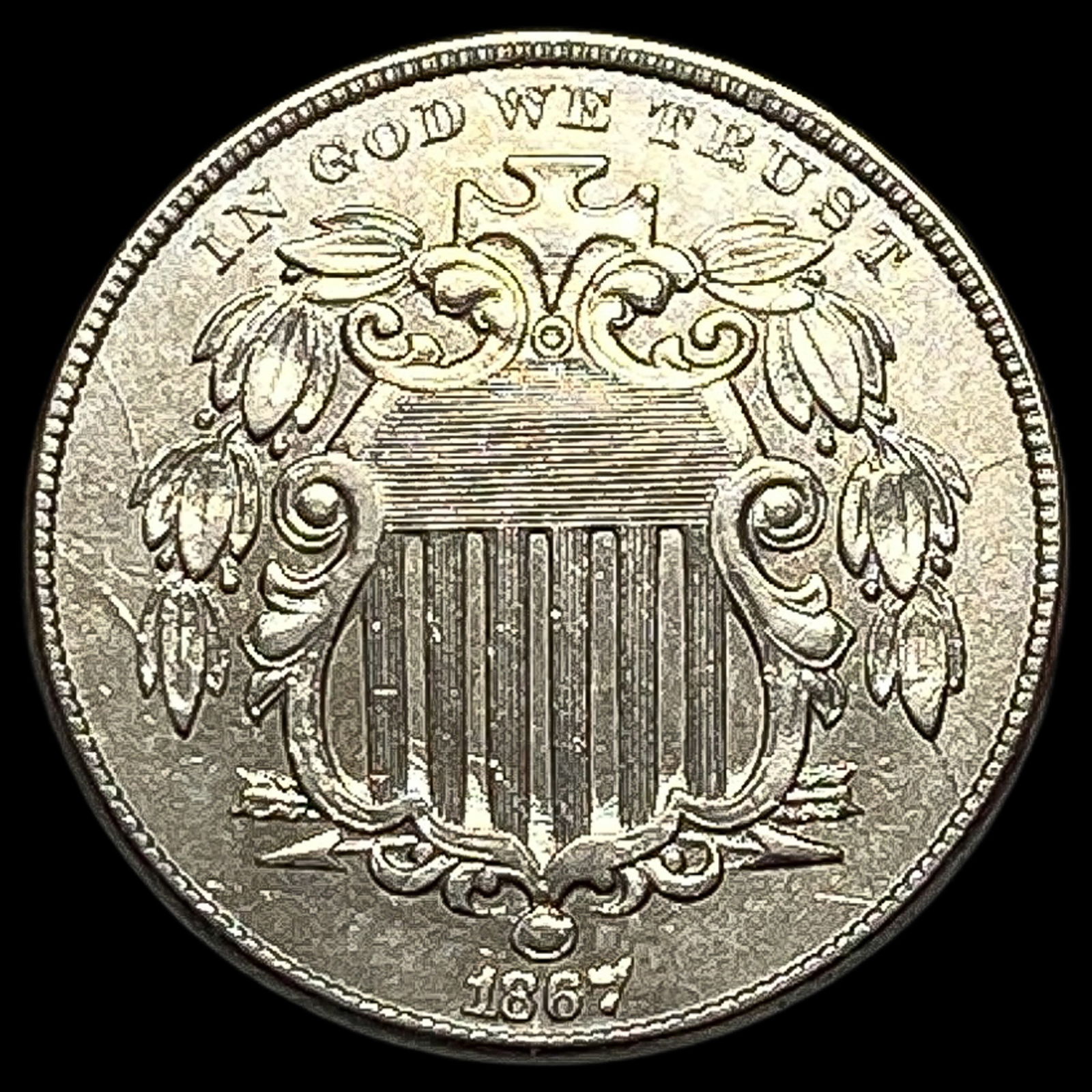 1867 Shield Nickel UNCIRCULATED: 1867 Shield Nickel UNCIRCULATED