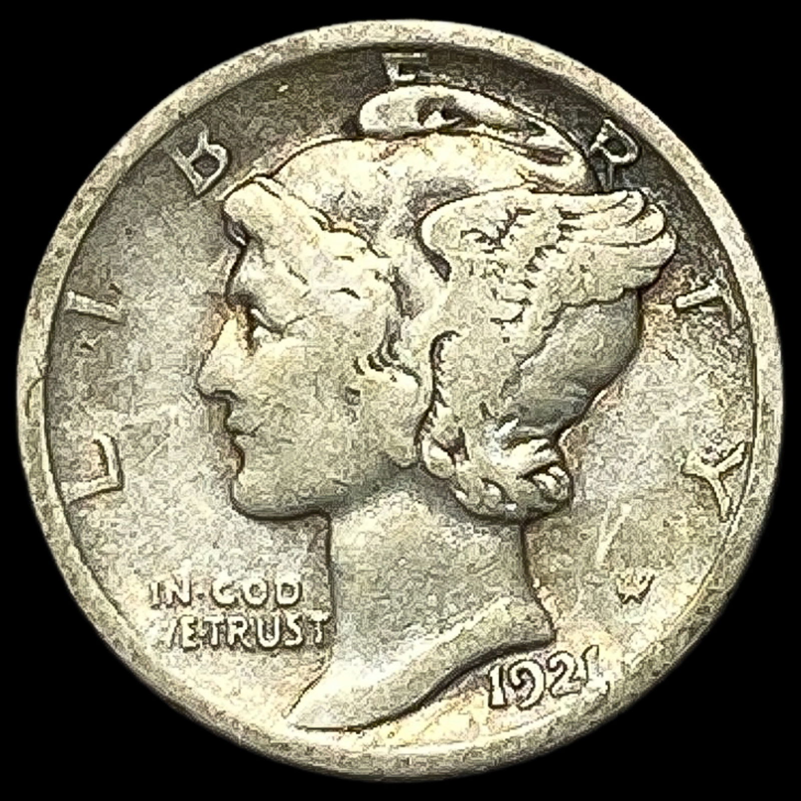 1921 Mercury Dime NICELY CIRCULATED (1 of 2)
