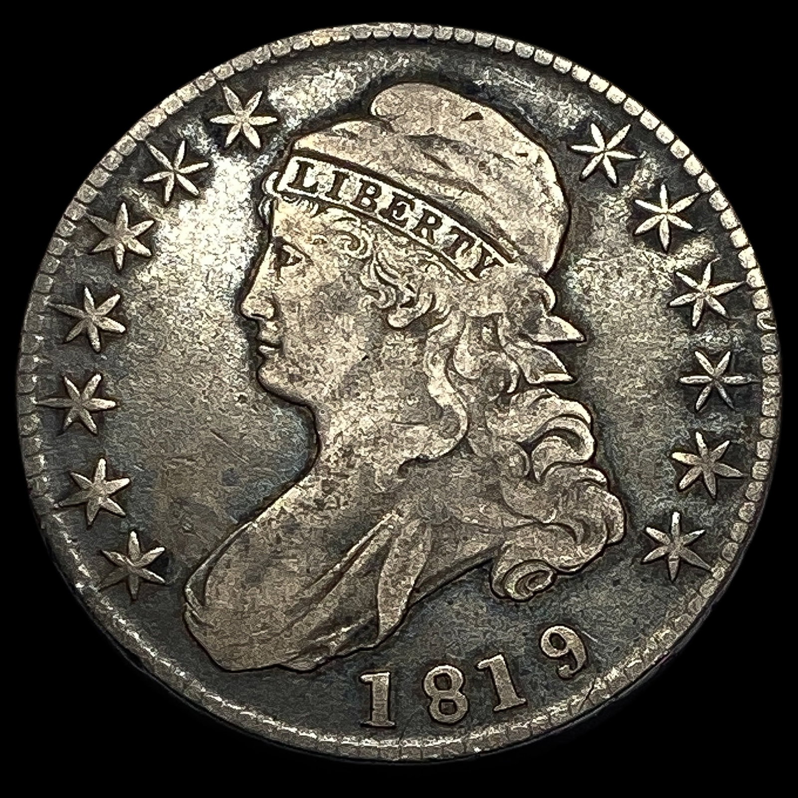 1819 Capped Bust Half Dollar ABOUT UNCIRCULATED: 1819 Capped Bust Half Dollar ABOUT UNCIRCULATED