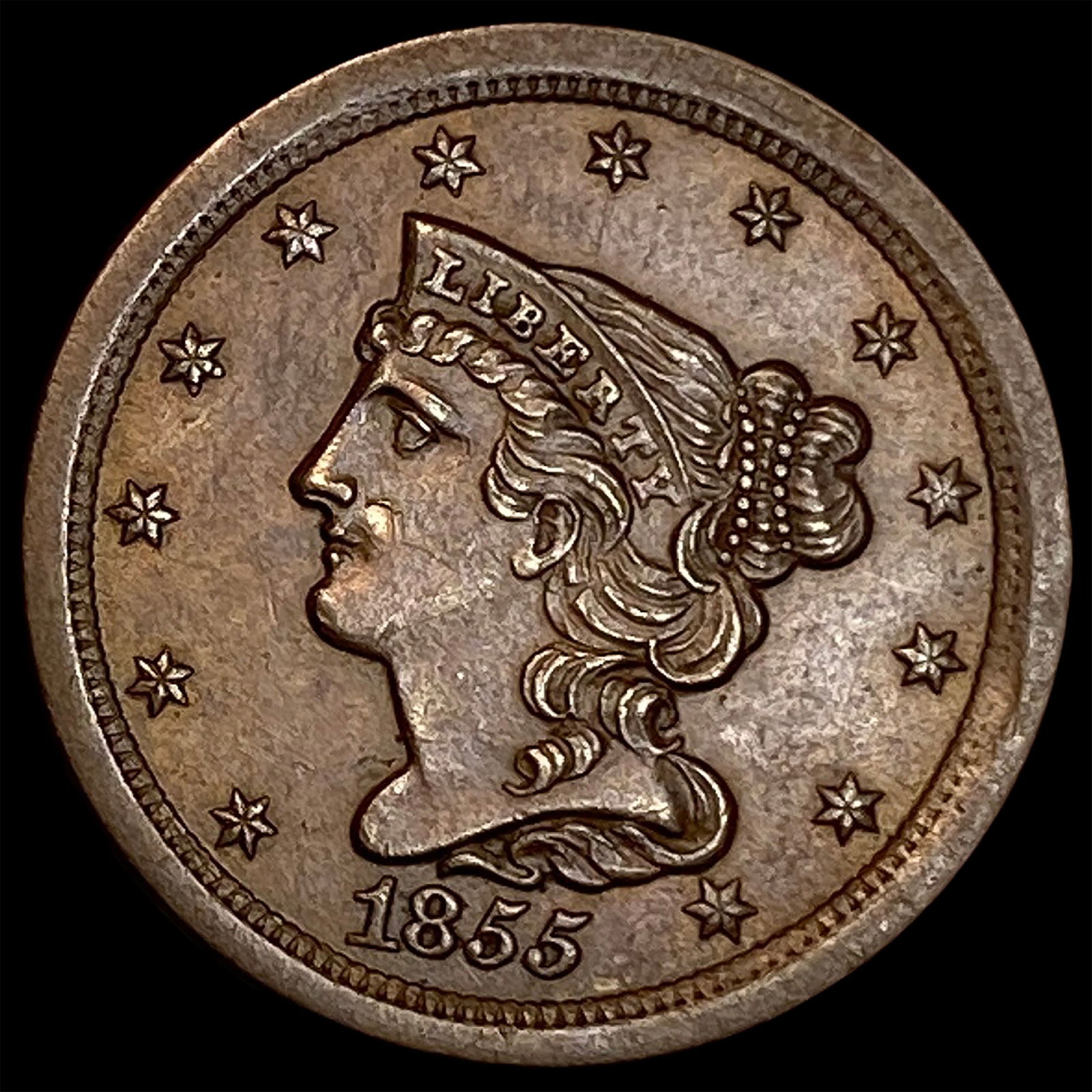 1855 Braided Hair Half Cent UNCIRCULATED (1 of 2)