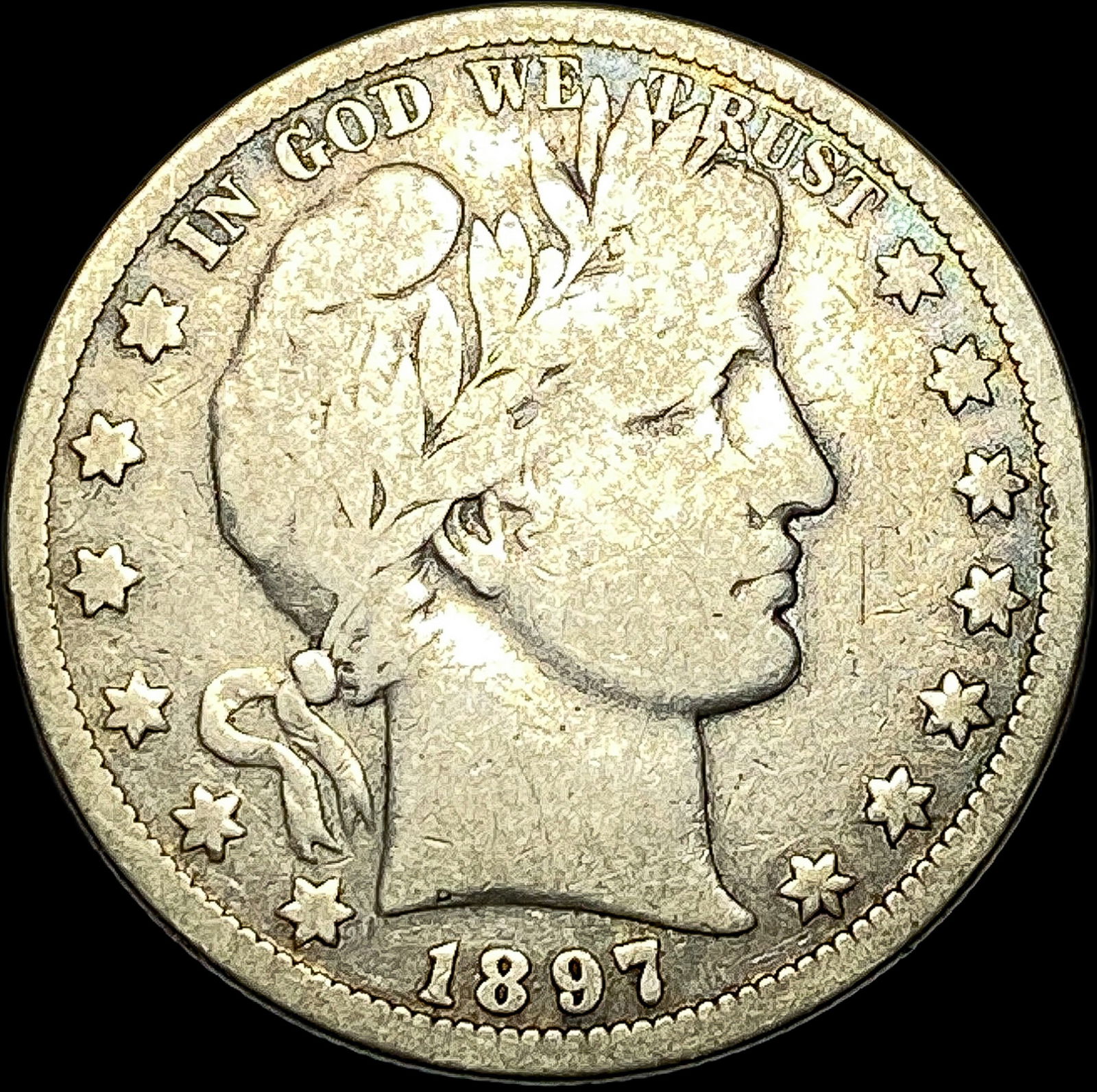 1897-O Silver Barber Half Dollar NICELY CIRCULATED: 1897-O Silver Barber Half Dollar NICELY CIRCULATED