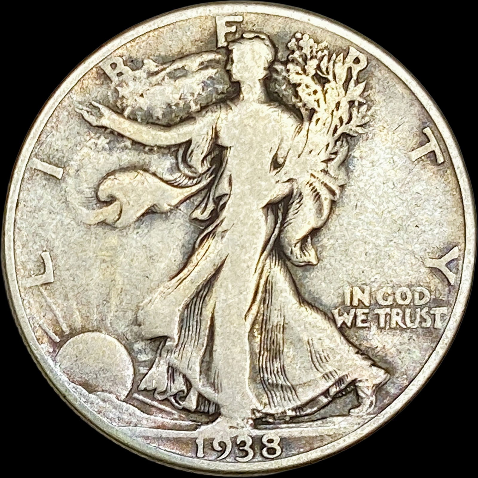 1938-D Silver Walking Liberty Half Dollar NICELY CIRCULATED (1 of 2)