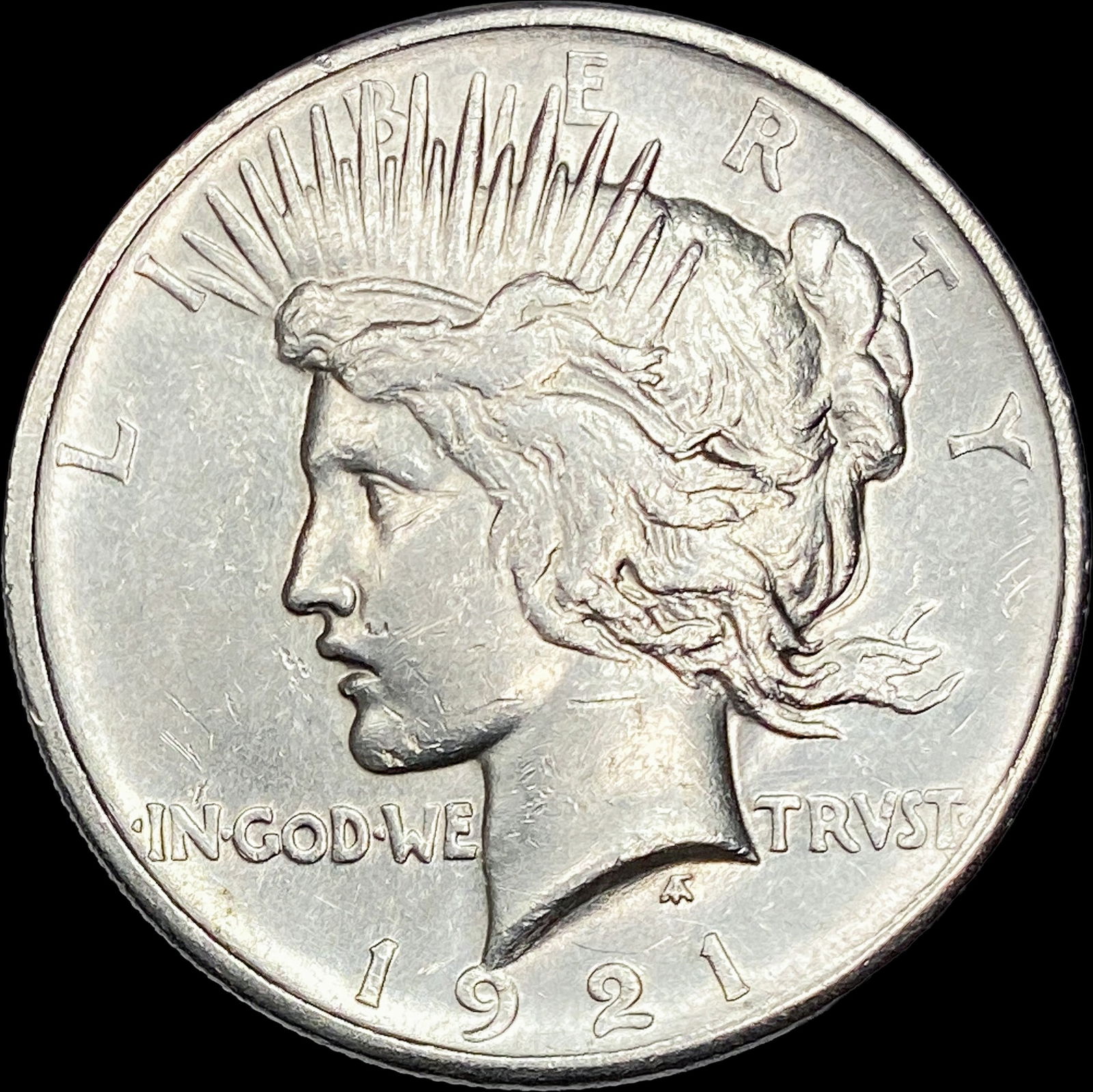 1921 HR Silver Peace Dollar CLOSELY UNCIRCULATED: 1921 HR Silver Peace Dollar CLOSELY UNCIRCULATED