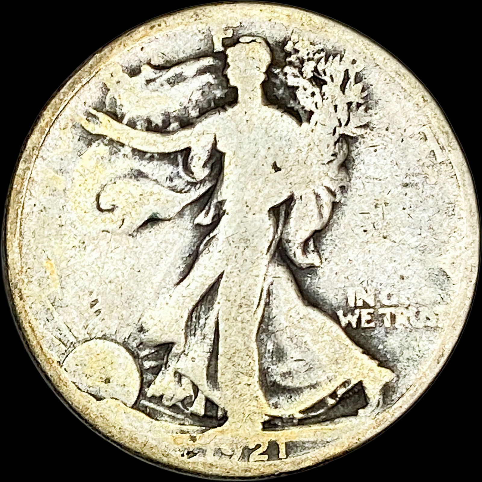 1921 Silver Walking Liberty Half Dollar NICELY CIRCULATED: 1921 Silver Walking Liberty Half Dollar NICELY CIRCULATED