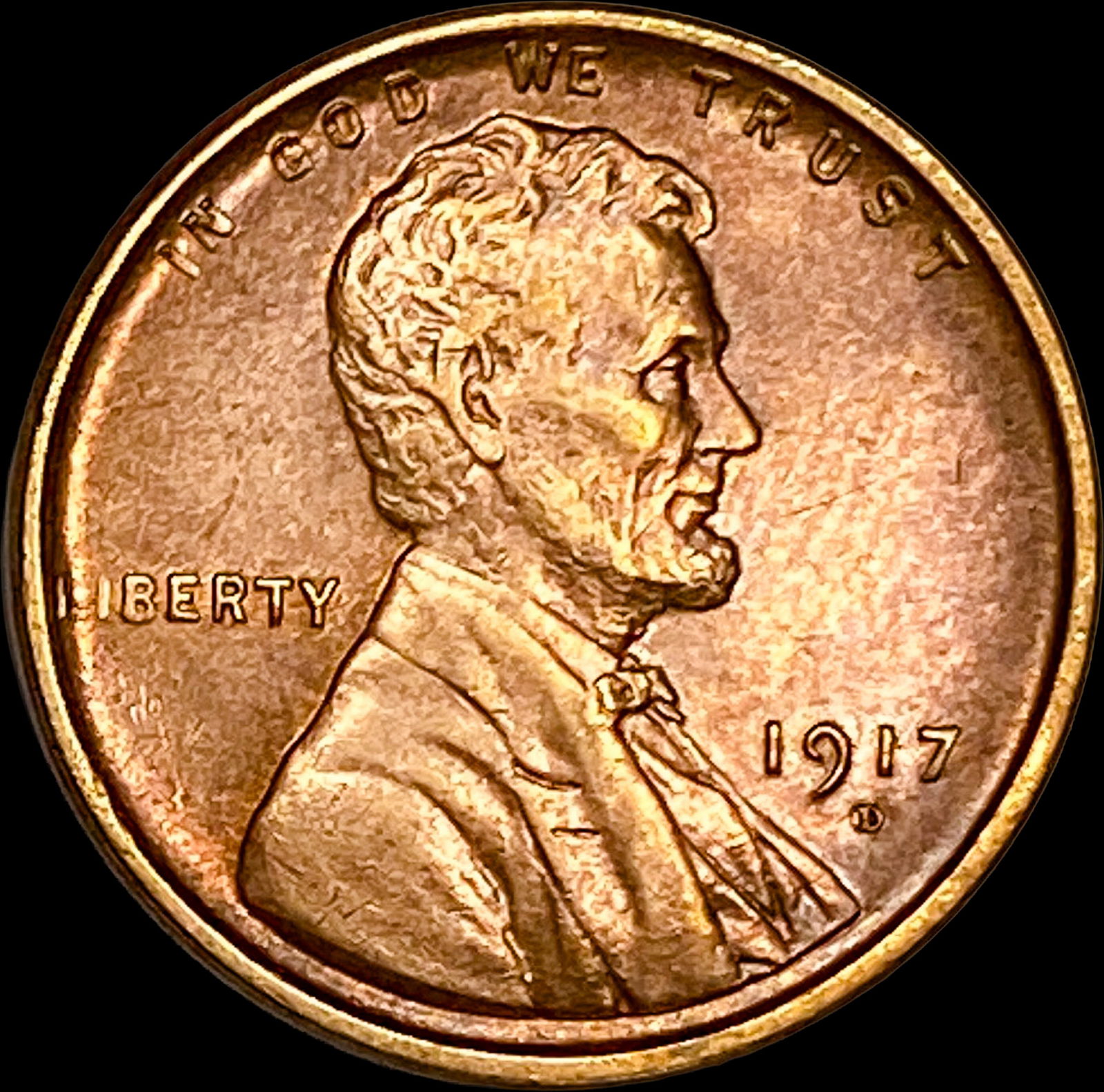 1917-D Bronze Lincoln Wheat Cent CLOSELY UNCIRCULATED (1 of 2)