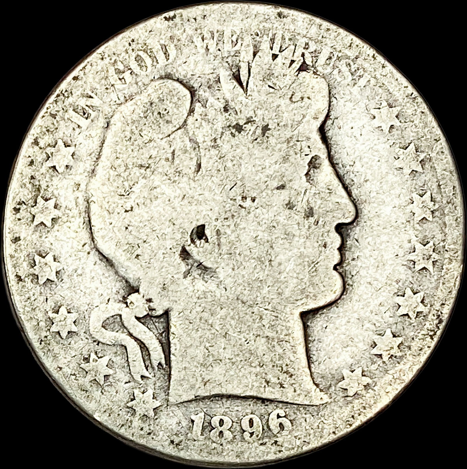 1896-O Silver Barber Half Dollar NICELY CIRCULATED: 1896-O Silver Barber Half Dollar NICELY CIRCULATED