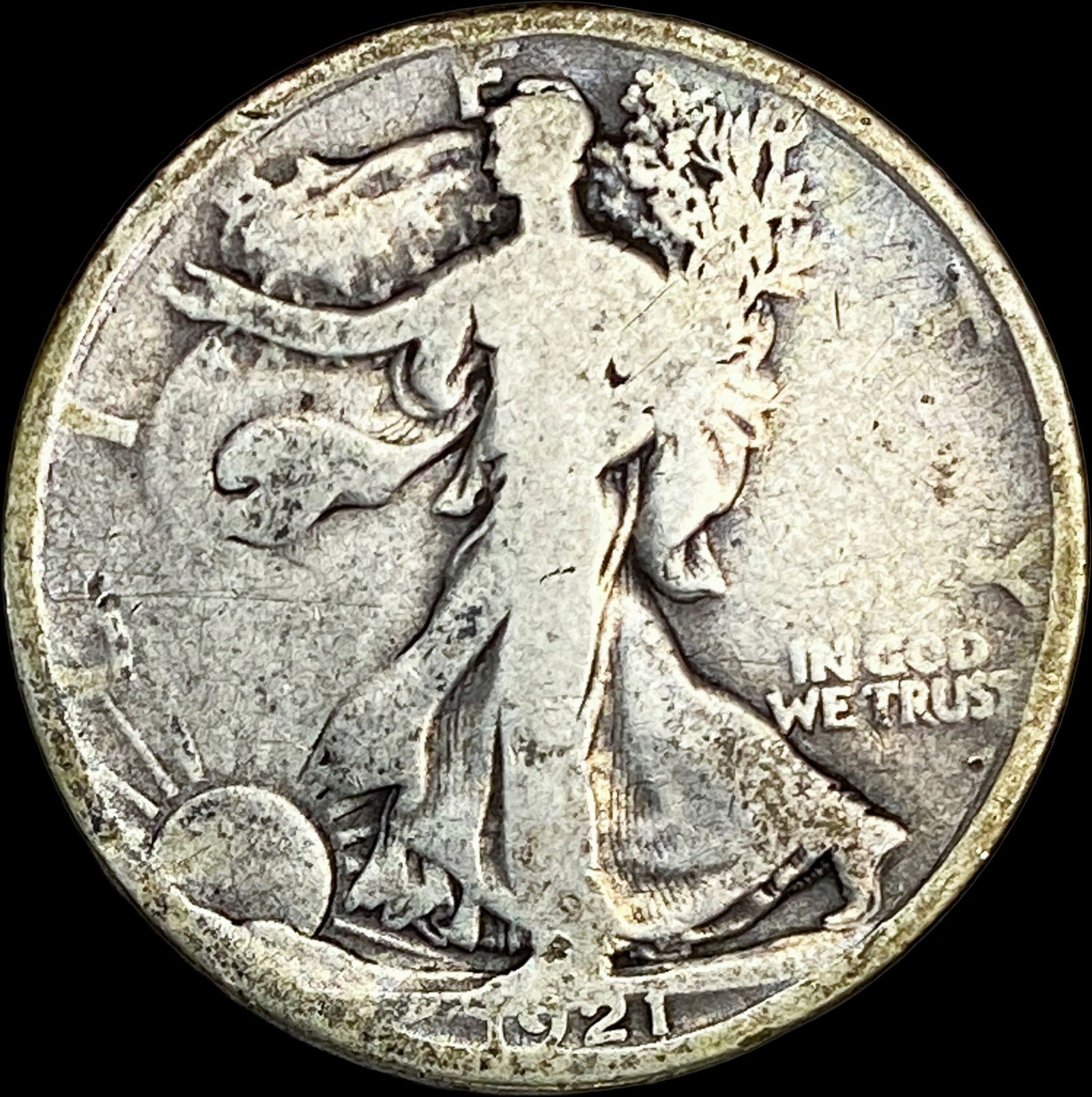 1921-D Silver Walking Liberty Half Dollar NICELY CIRCULATED: 1921-D Silver Walking Liberty Half Dollar NICELY CIRCULATED