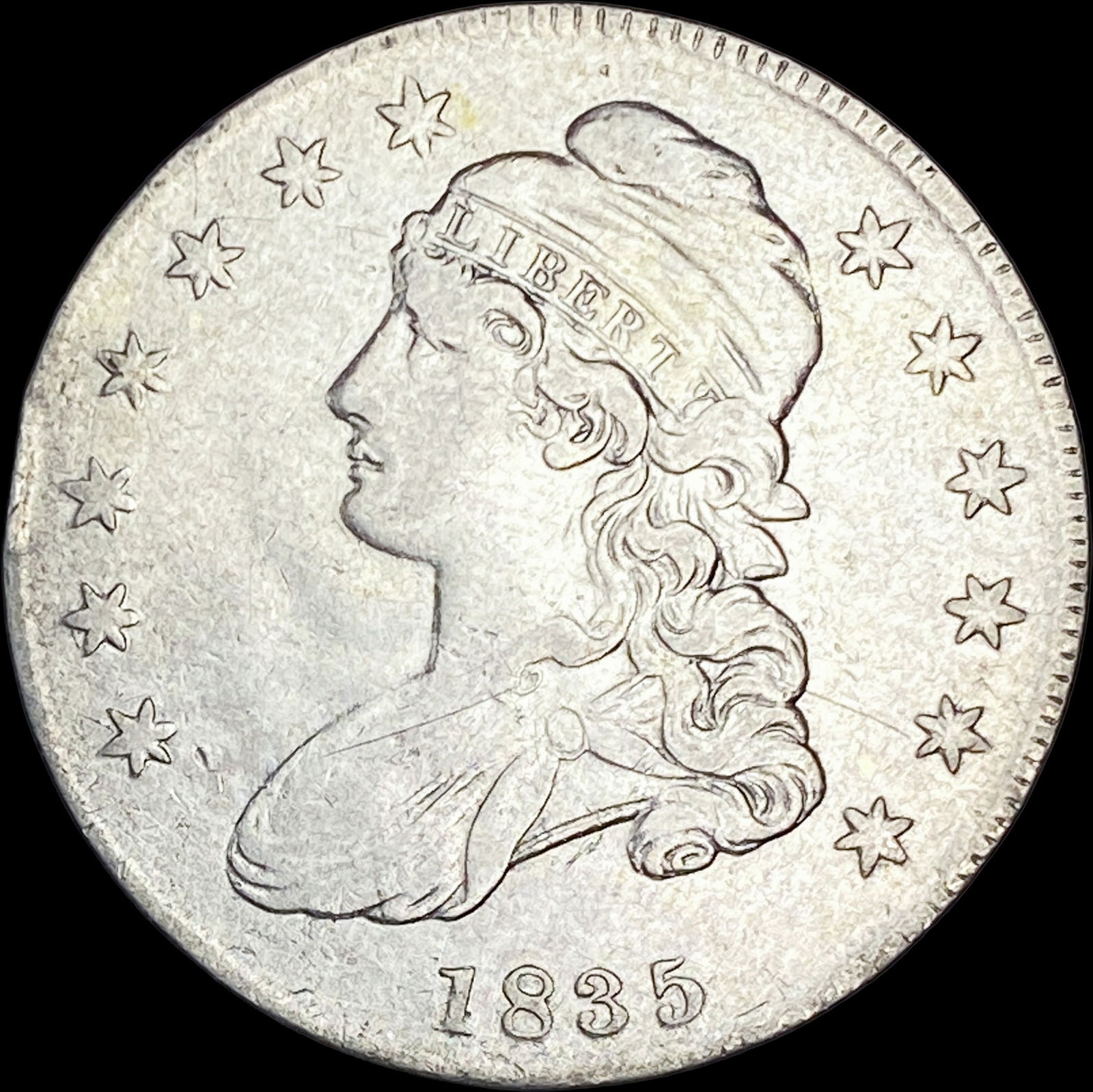 1835 Silver Capped Bust Half Dollar NEARLY UNCIRCULATED: 1835 Silver Capped Bust Half Dollar NEARLY UNCIRCULATED