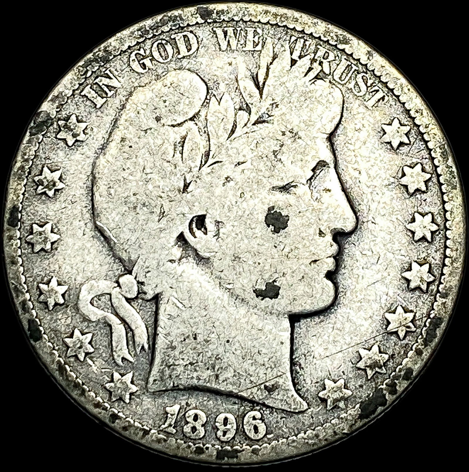 1896-O Silver Barber Half Dollar NICELY CIRCULATED: 1896-O Silver Barber Half Dollar NICELY CIRCULATED