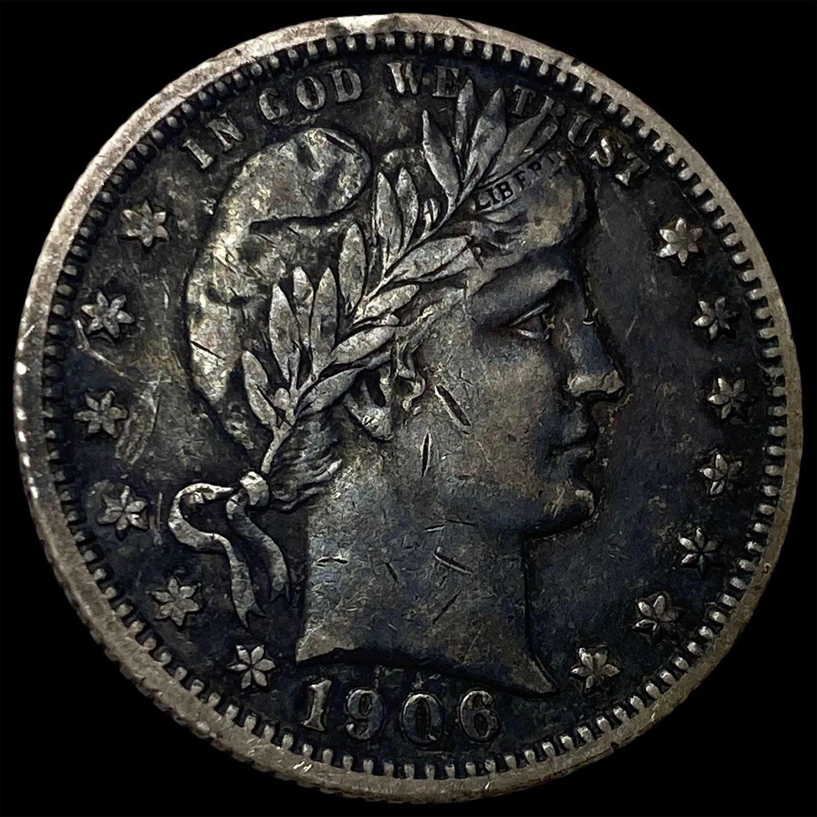 1906-O Barber Quarter NEARLY UNCIRCULATED: 1906-O Barber Quarter NEARLY UNCIRCULATED