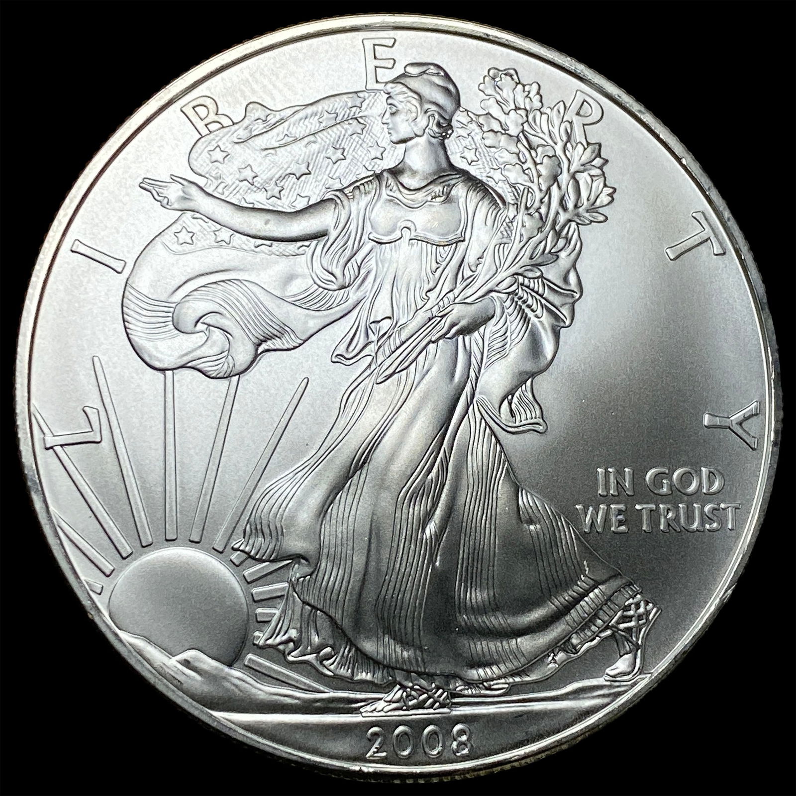 2008 1oz Silver American Eagle $1 SUPERB GEM BU: 2008 1oz Silver American Eagle $1 SUPERB GEM BU