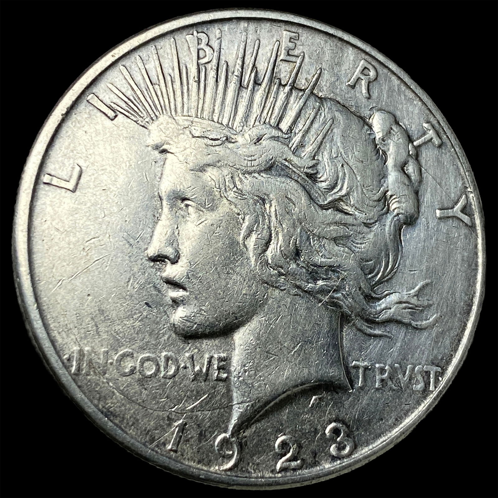 1923-D Silver Peace Dollar NEARLY UNCIRCULATED: 1923-D Silver Peace Dollar NEARLY UNCIRCULATED
