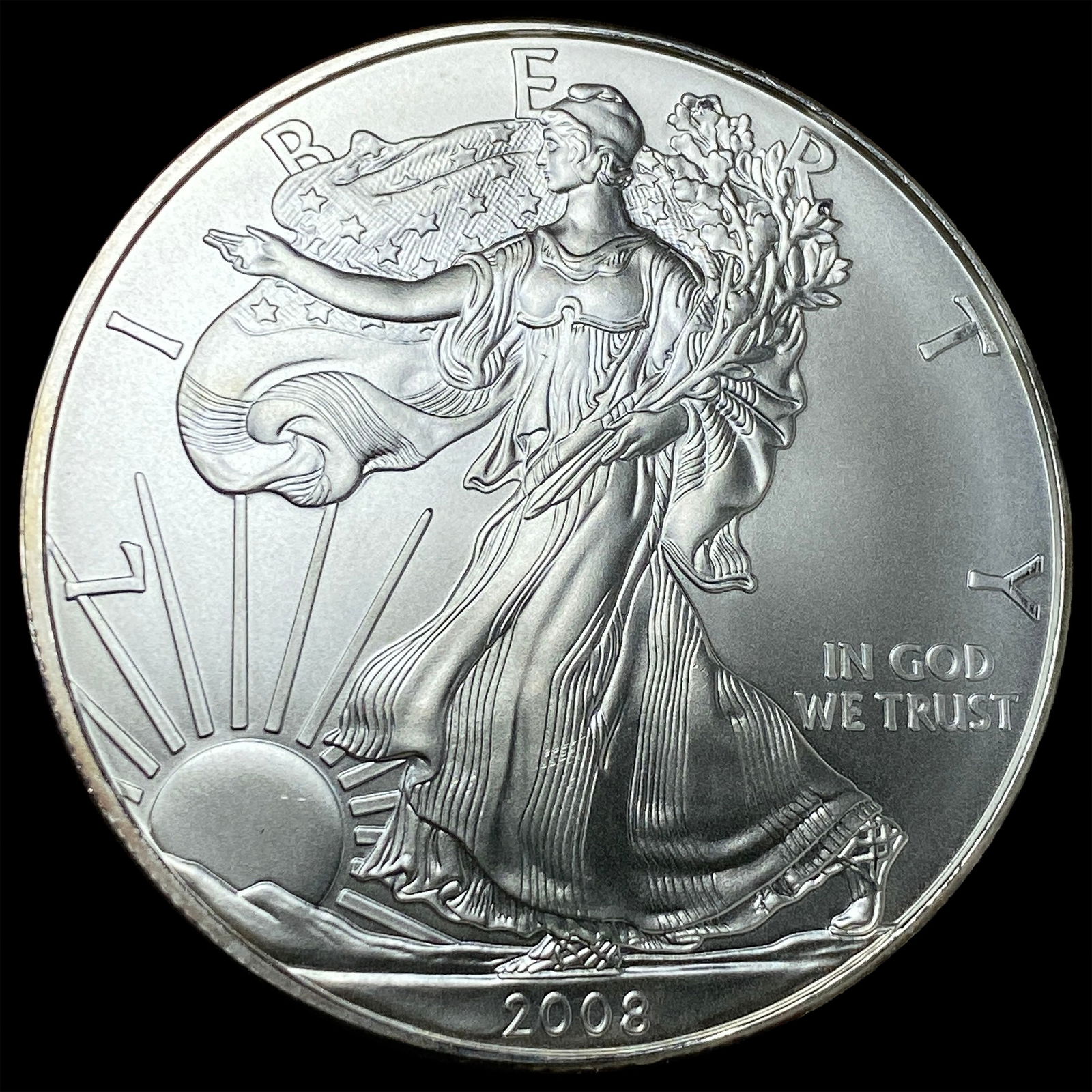 2008 1oz Silver American Eagle $1 SUPERB GEM BU (1 of 2)
