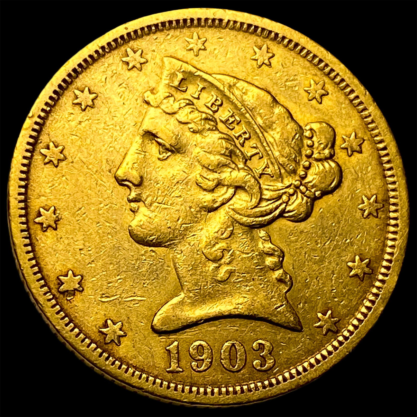 1903-S Gold $5 Liberty Half Eagle CLOSELY UNCIRCULATED (1 of 2)