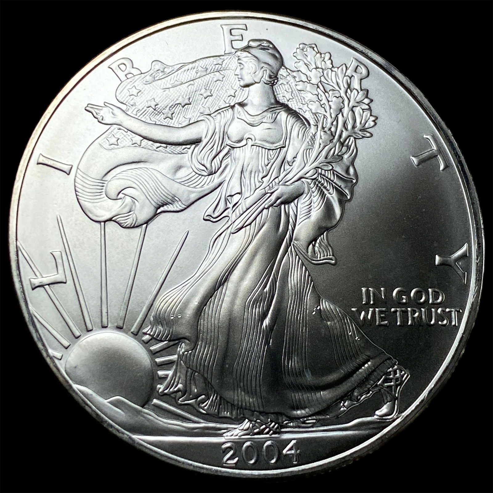 2004 1oz Silver American Eagle $1 SUPERB GEM BU (1 of 2)