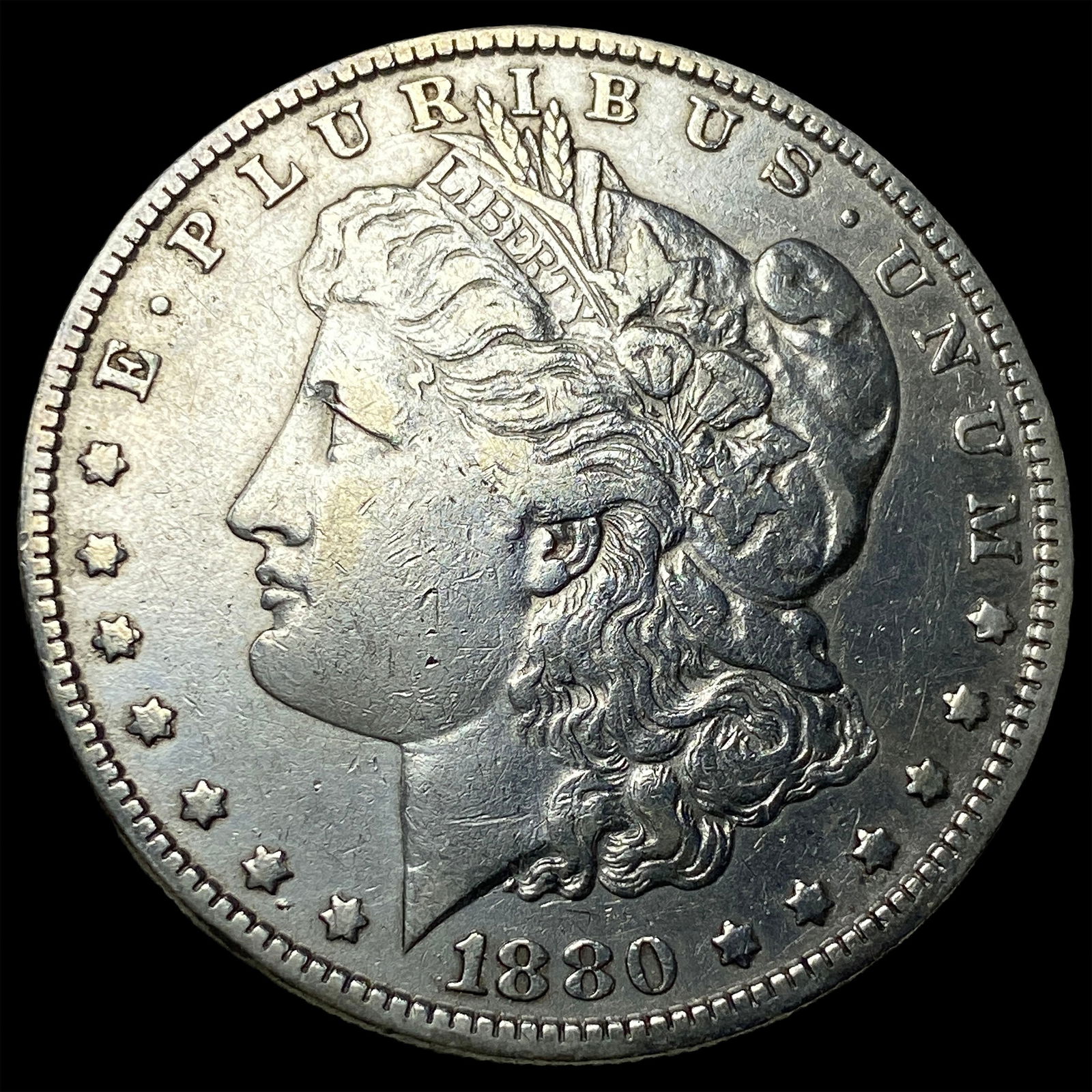 1880-O Micro O Silver Morgan Dollar NEARLY UNCIRCULATED: 1880-O Micro O Silver Morgan Dollar NEARLY UNCIRCULATED