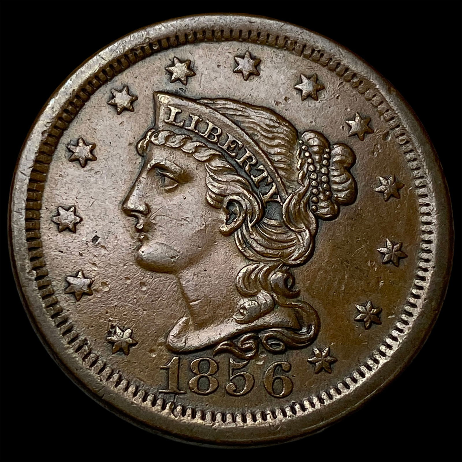 1856 Braided Hair Large Cent UNCIRCULATED (1 of 2)