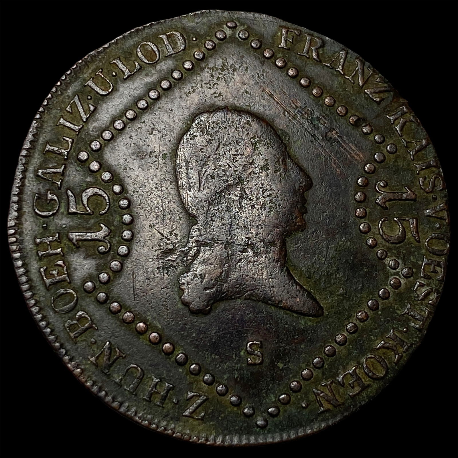 1807-S Austria Copper 15 Kreuzer NEARLY UNCIRCULATED: 1807-S Austria Copper 15 Kreuzer NEARLY UNCIRCULATED