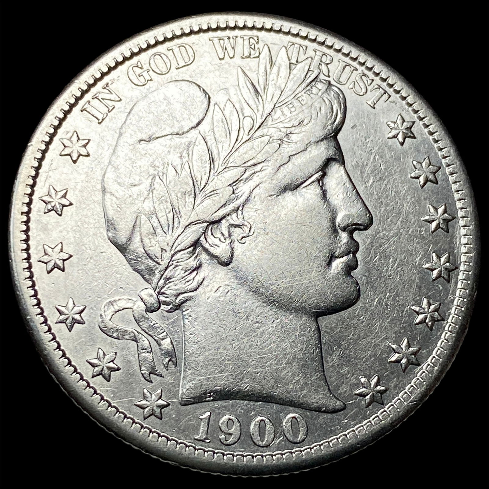 1900-S Silver Barber Half Dollar CLOSELY UNCIRCULATED (1 of 2)