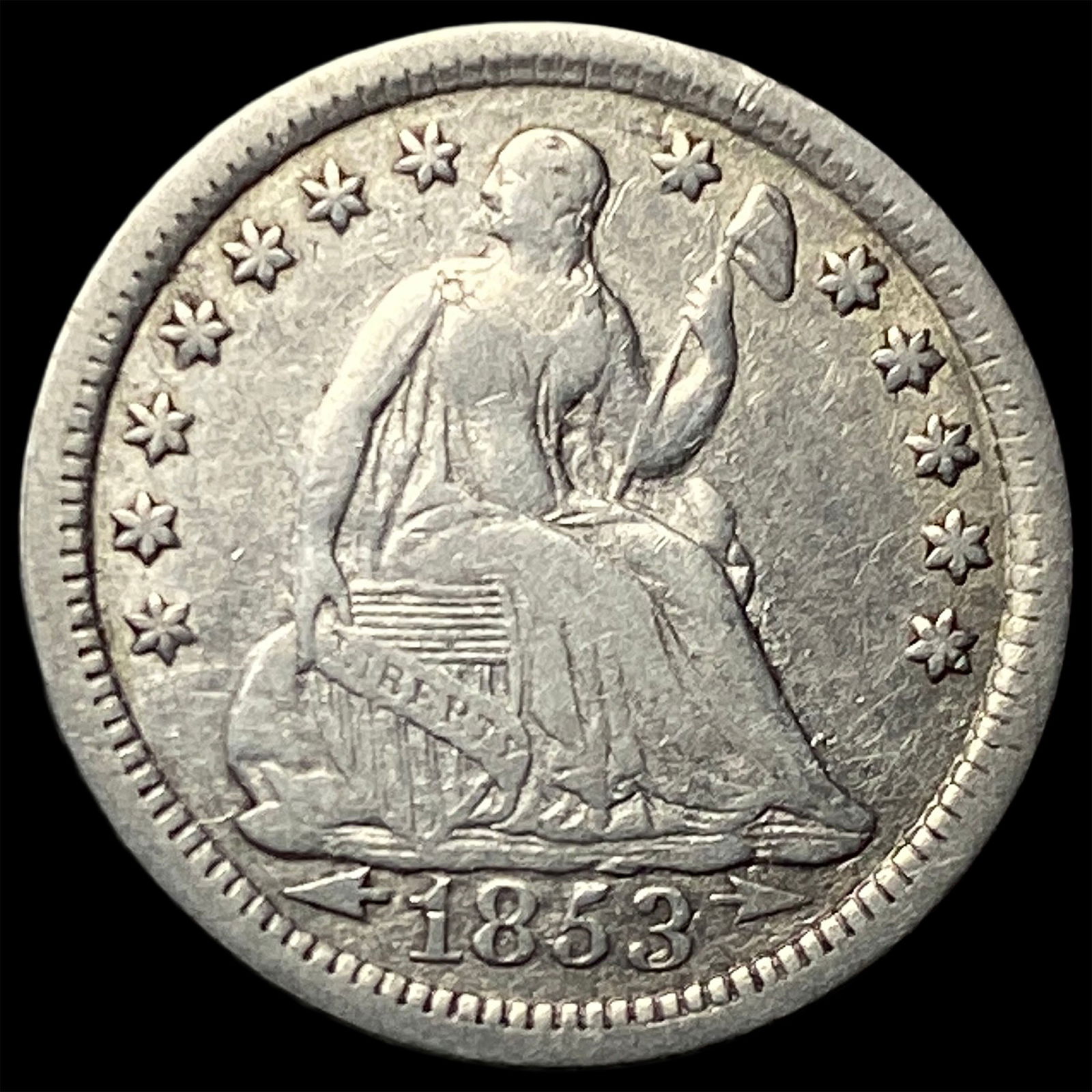 1853-O Arrows Seated Liberty Half Dime LIGHTLY CIRCULATED (1 of 2)