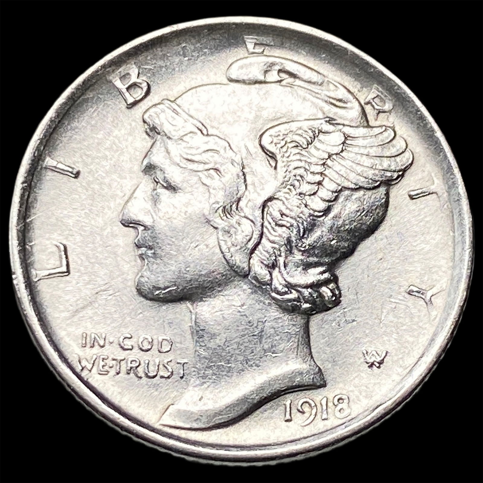 1918-D Silver Mercury Dime UNCIRCULATED (1 of 2)