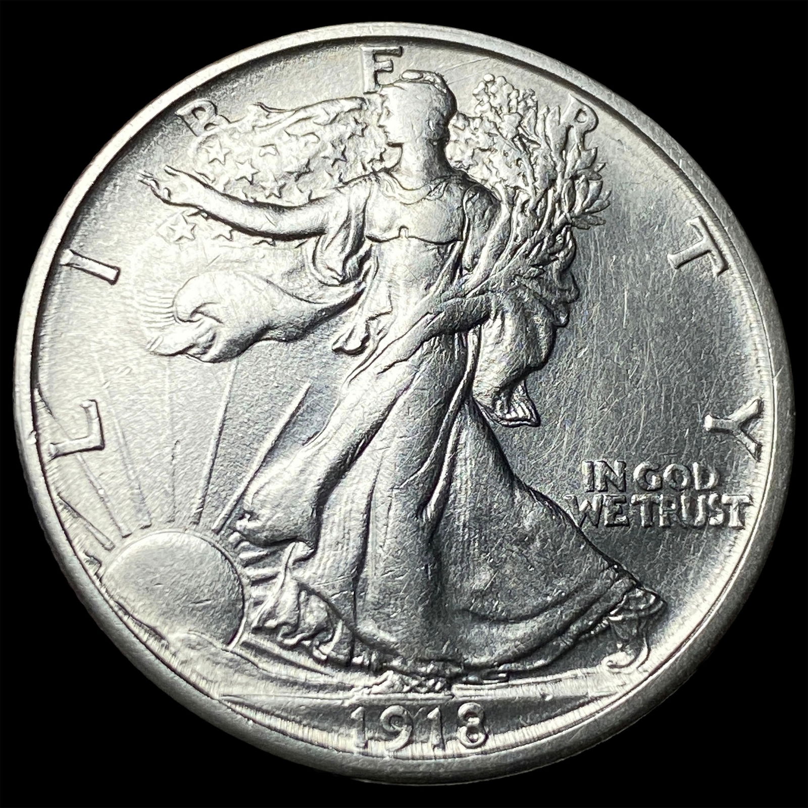 1918-S Walking Liberty Half Dollar CLOSELY UNCIRCULATED (1 of 2)