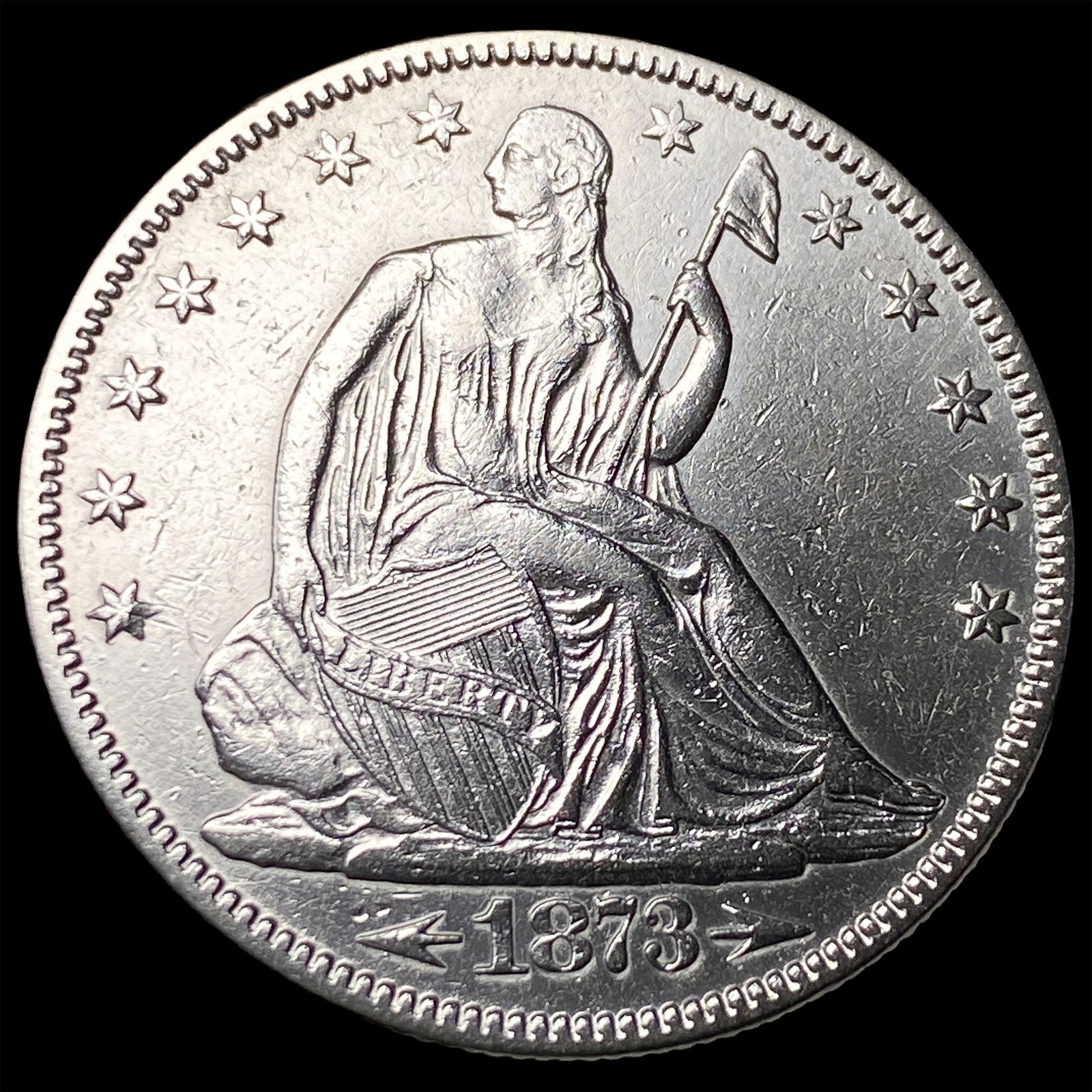 1873 Arrows Seated Liberty Half Dollar UNCIRCULATED: 1873 Arrows Seated Liberty Half Dollar UNCIRCULATED