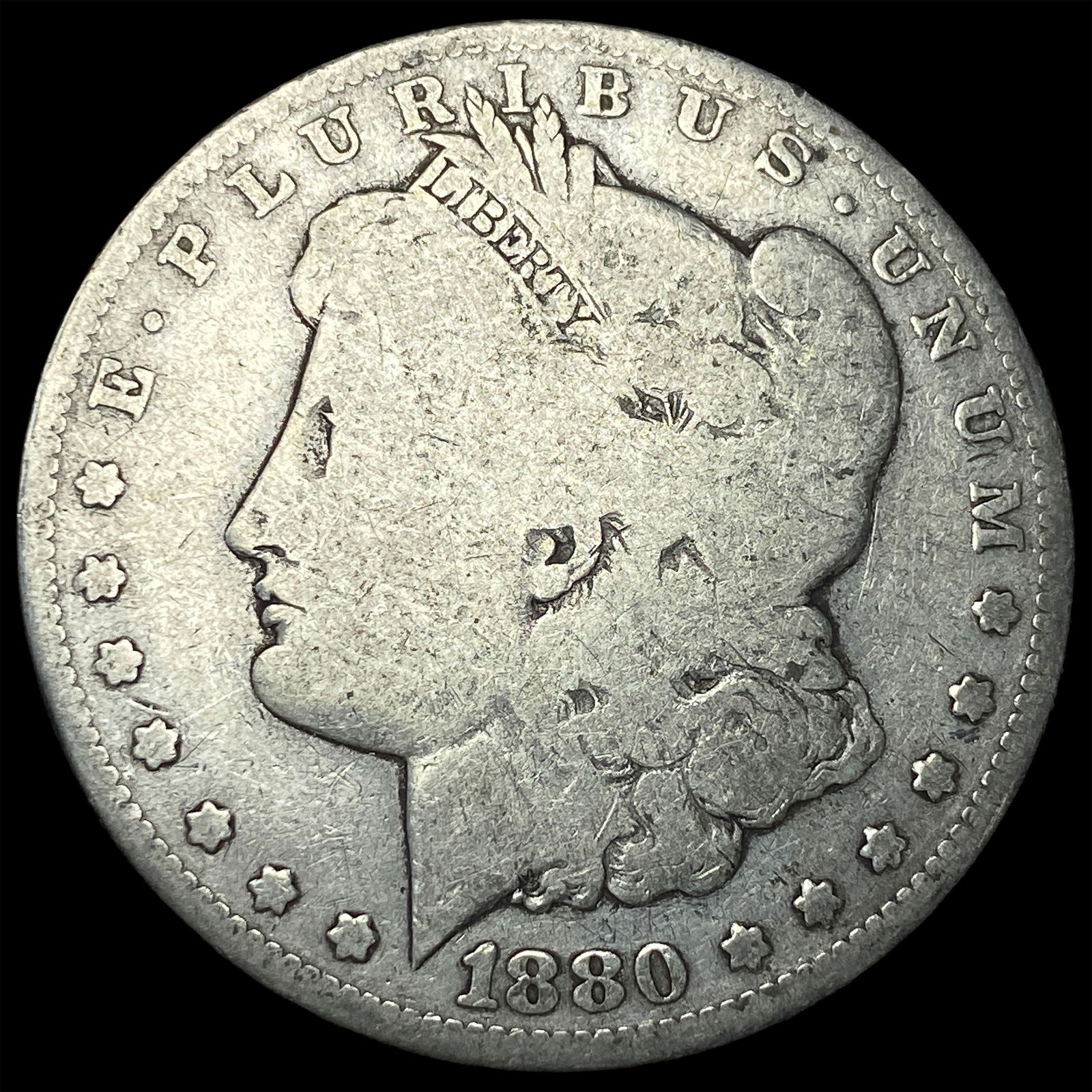 1880-O Micro O Silver Morgan Dollar NICELY CIRCULATED: 1880-O Micro O Silver Morgan Dollar NICELY CIRCULATED