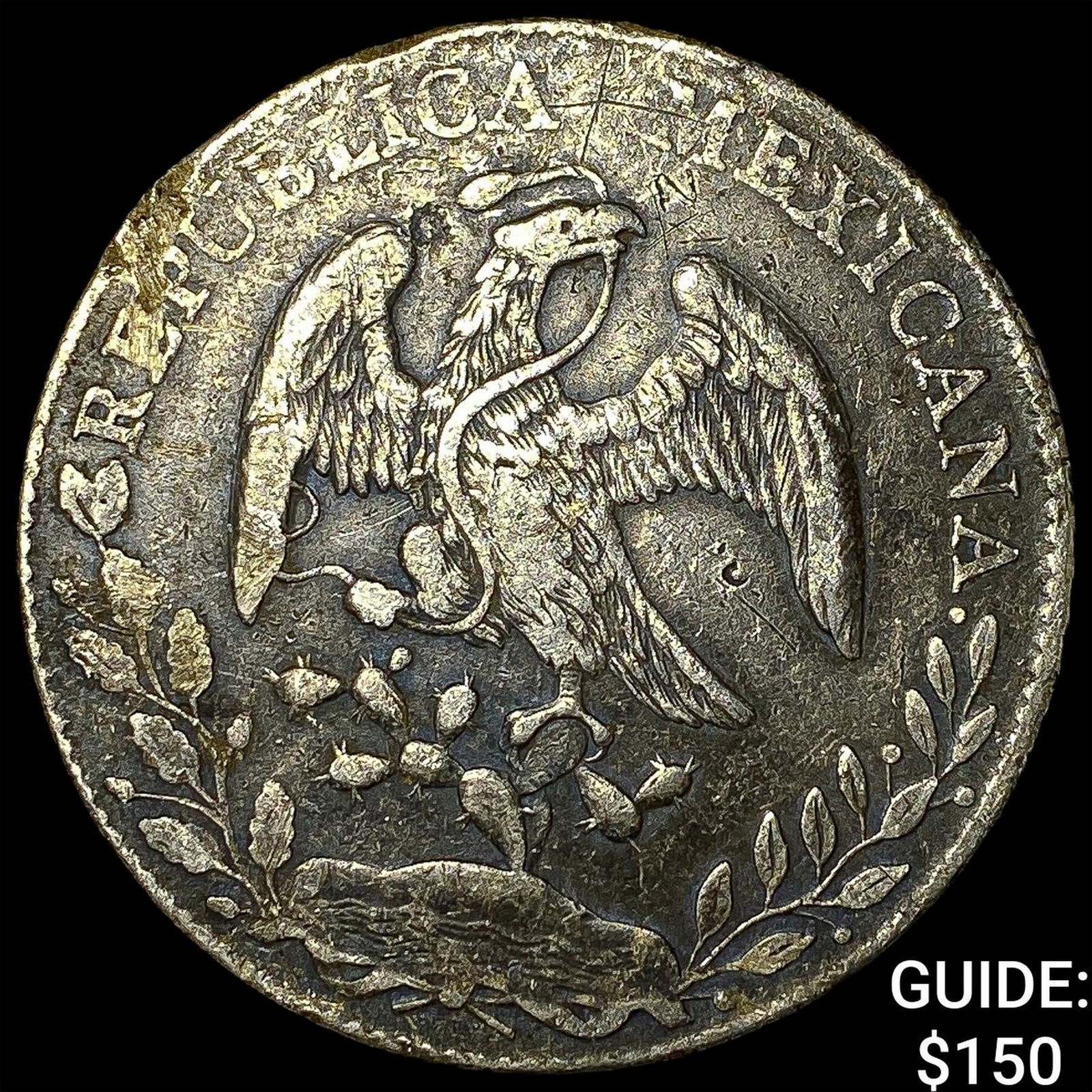 Mexico Silver 1 Peso Punchmarked NEARLY UNCIRCULATED: Mexico Silver 1 Peso Punchmarked NEARLY UNCIRCULATED