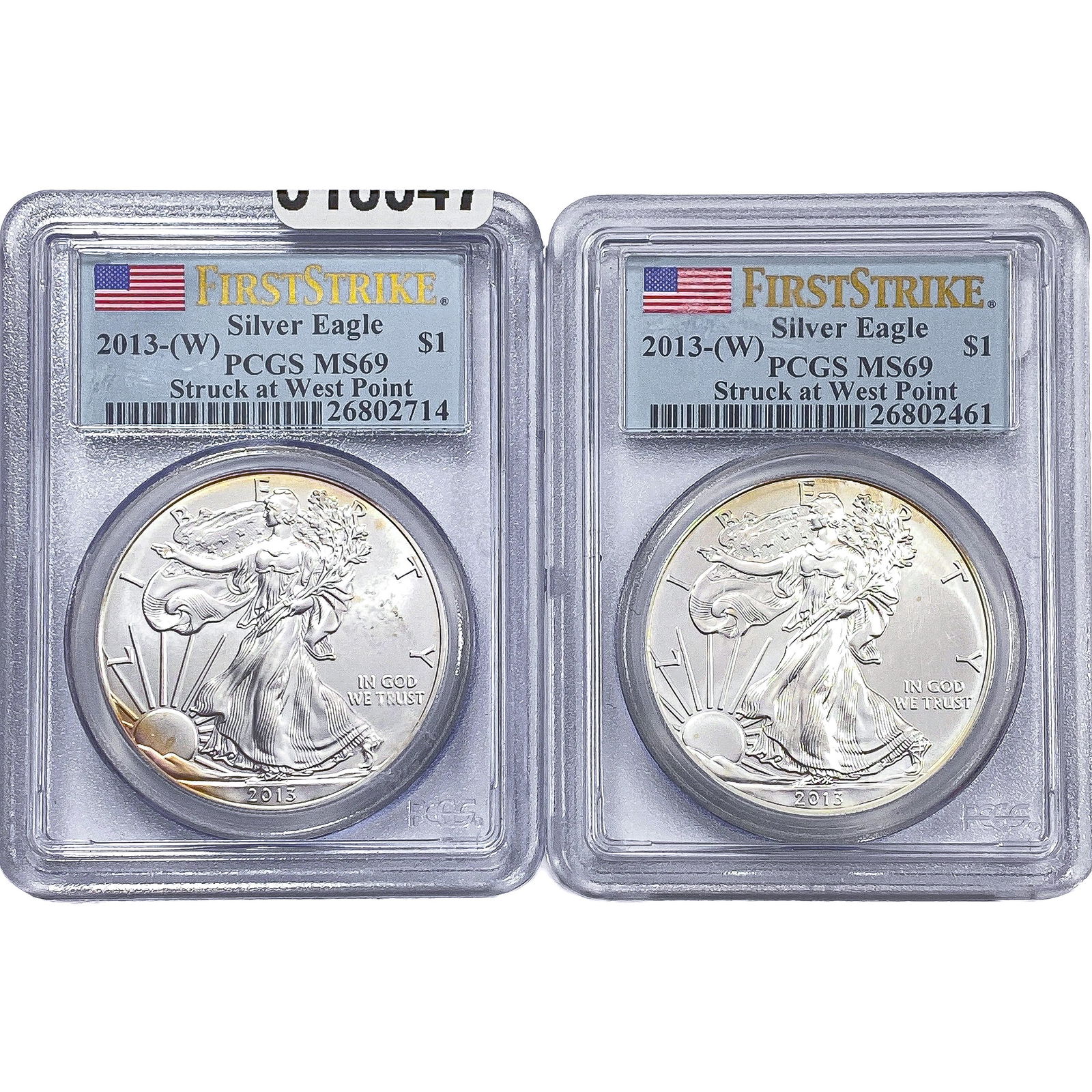 [2 Coins] 2013 Silver Eagle PCGS MS69 (1 of 2)